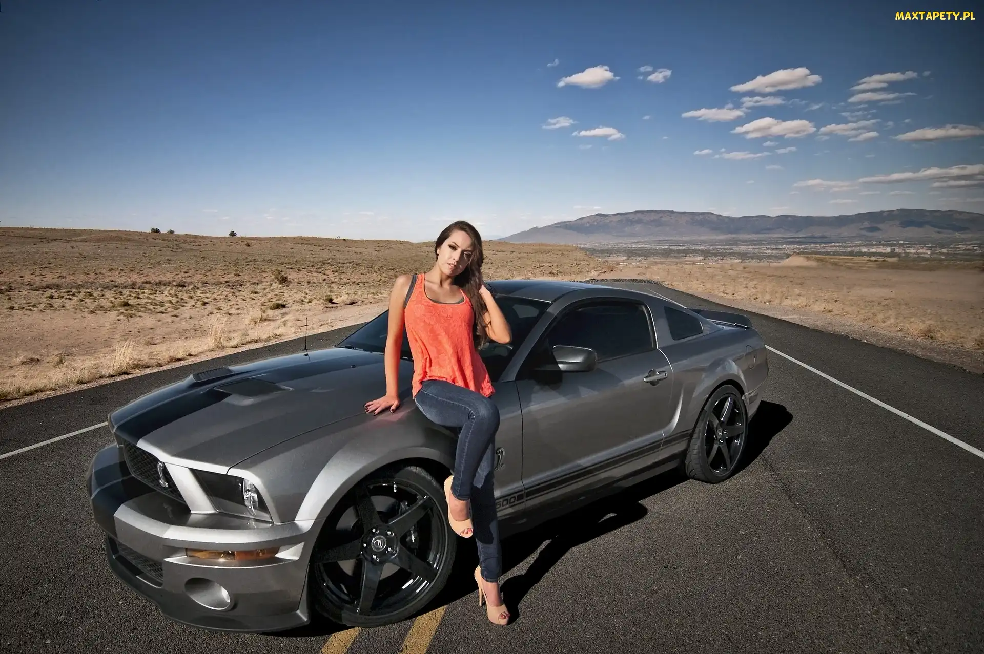 Szary, Kobieta, Ford Mustang