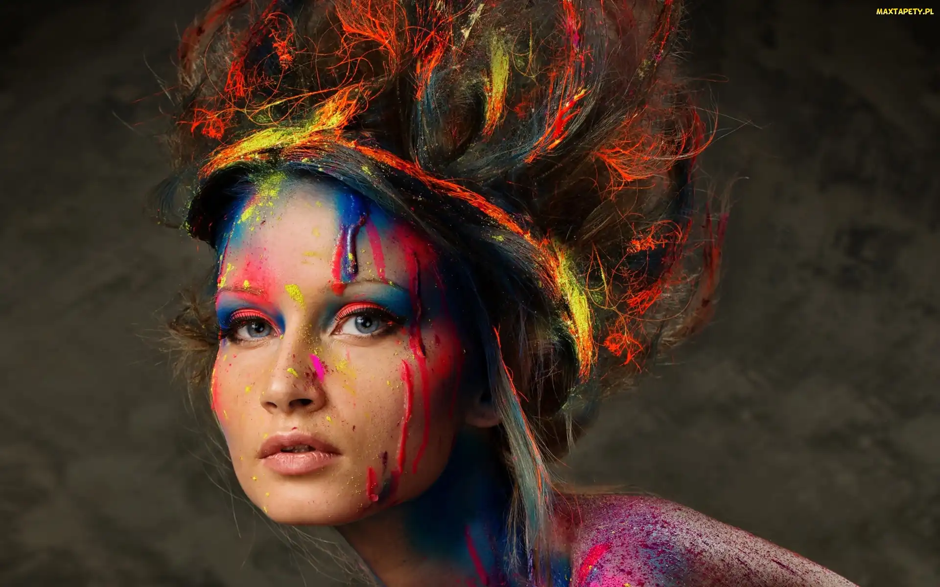 Bodypainting, Farby, Melissa Lingafelt, Twarz