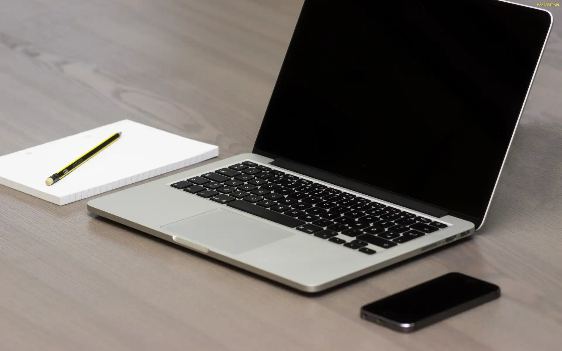 Telefon, Notatnik, Iphone, Apple, Laptop