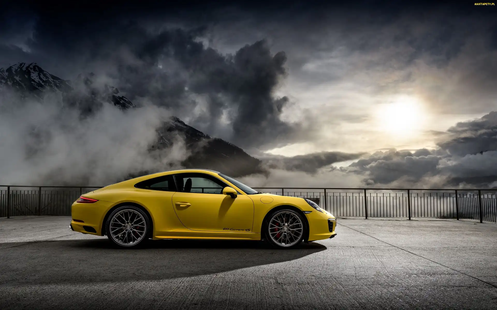 Samochód, Carrera, 911, Porsche, Żółty