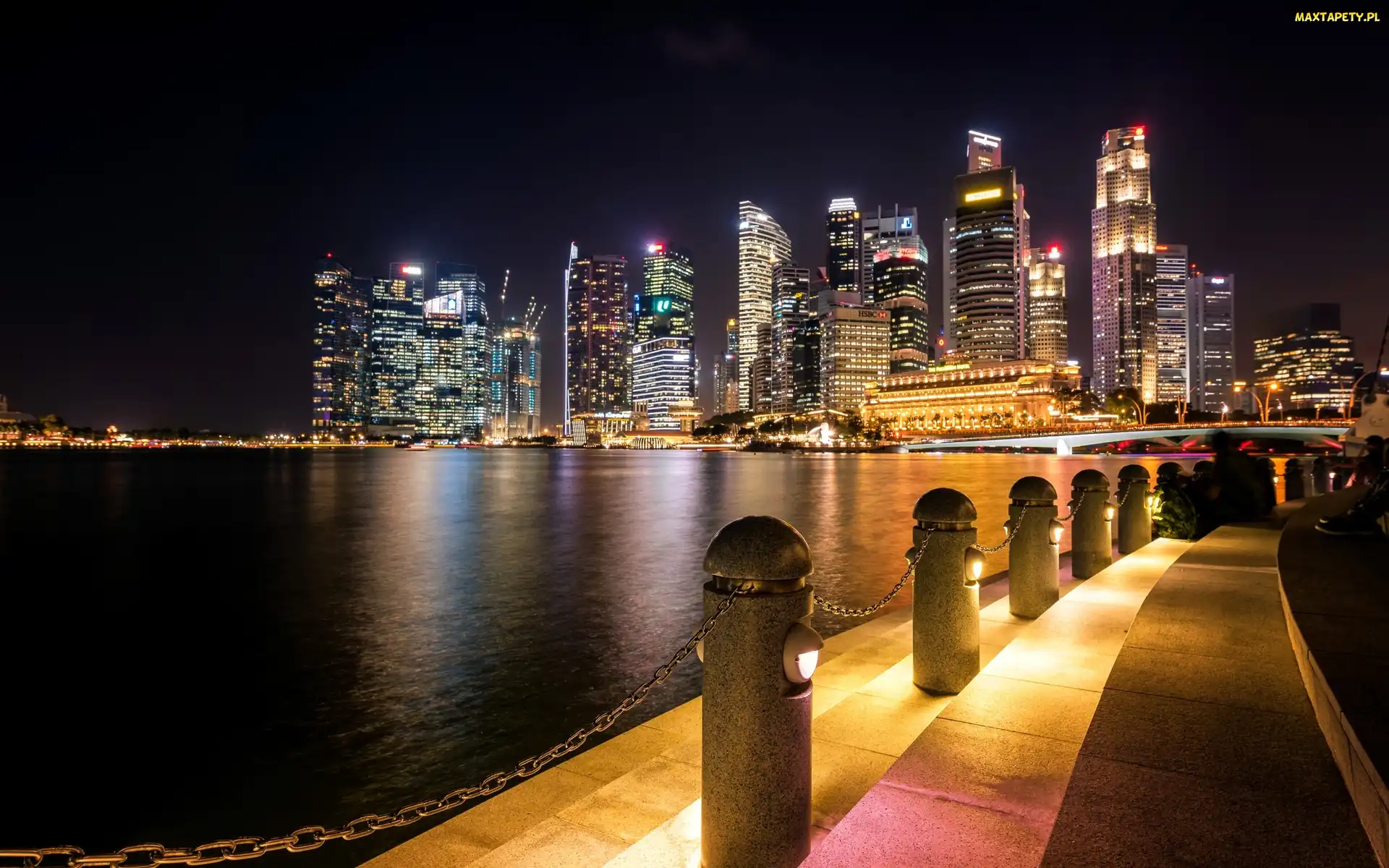 Singapur, Wybrzeże, Noc