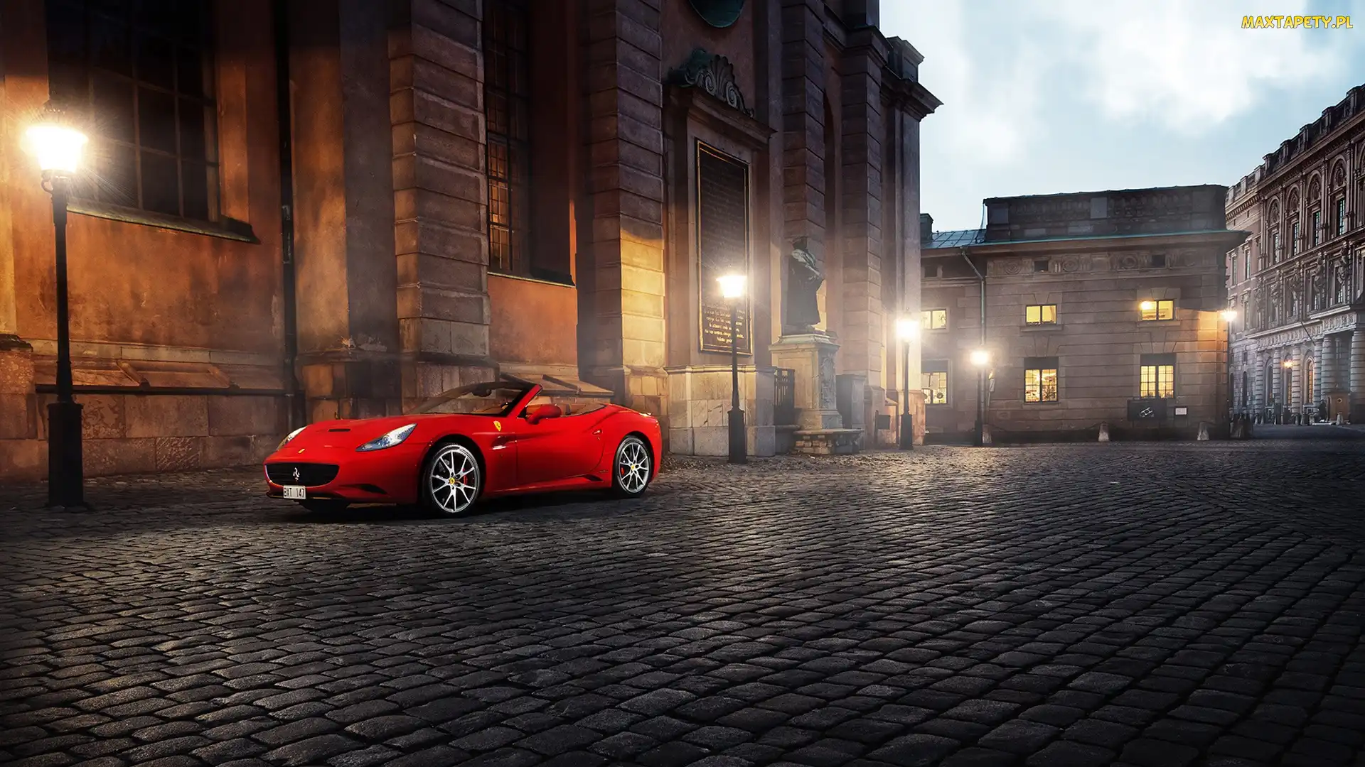 Czerwony, California, Samochód, Ferrari, Sportowy