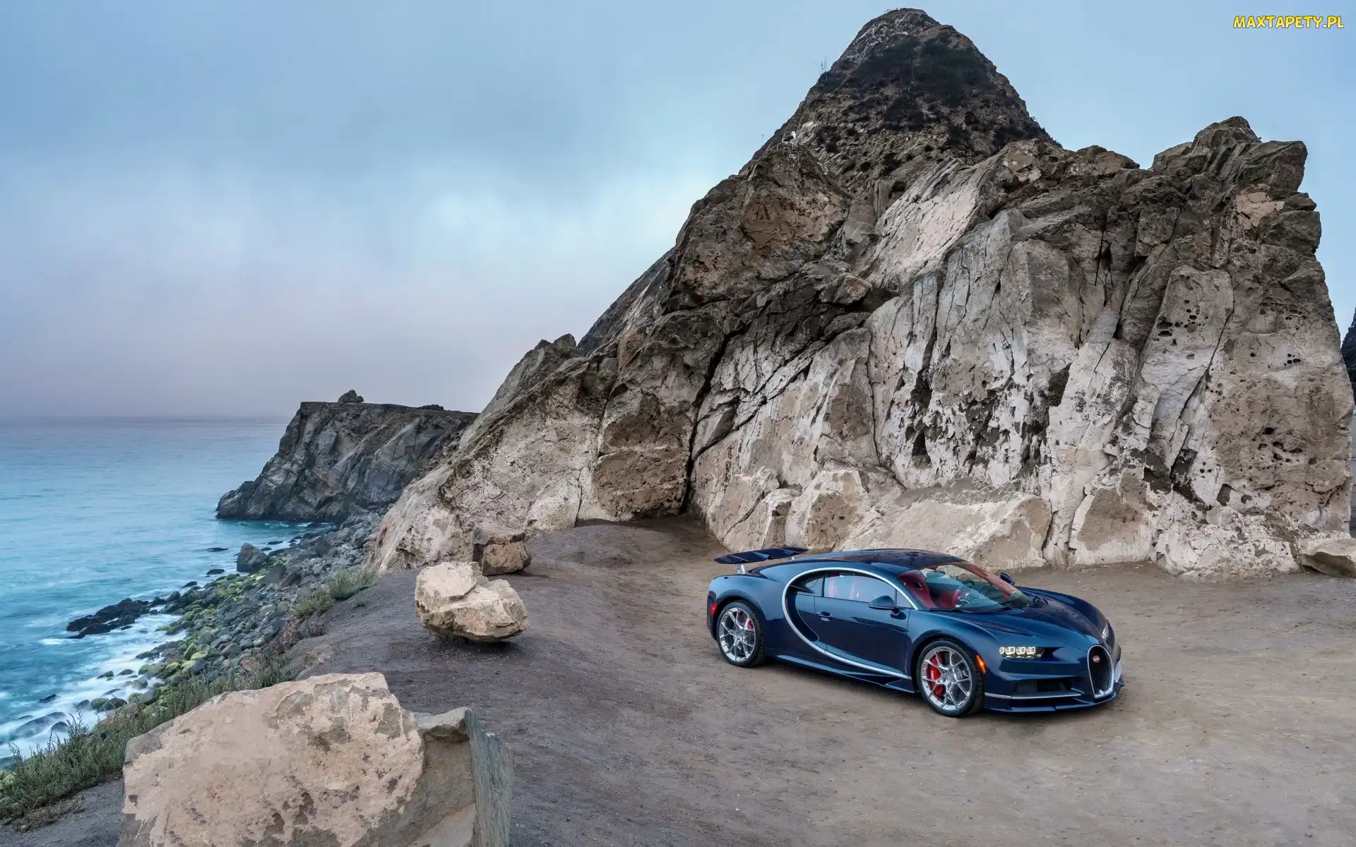 Bugatti Chiron, Morze, Skały, Kamienie