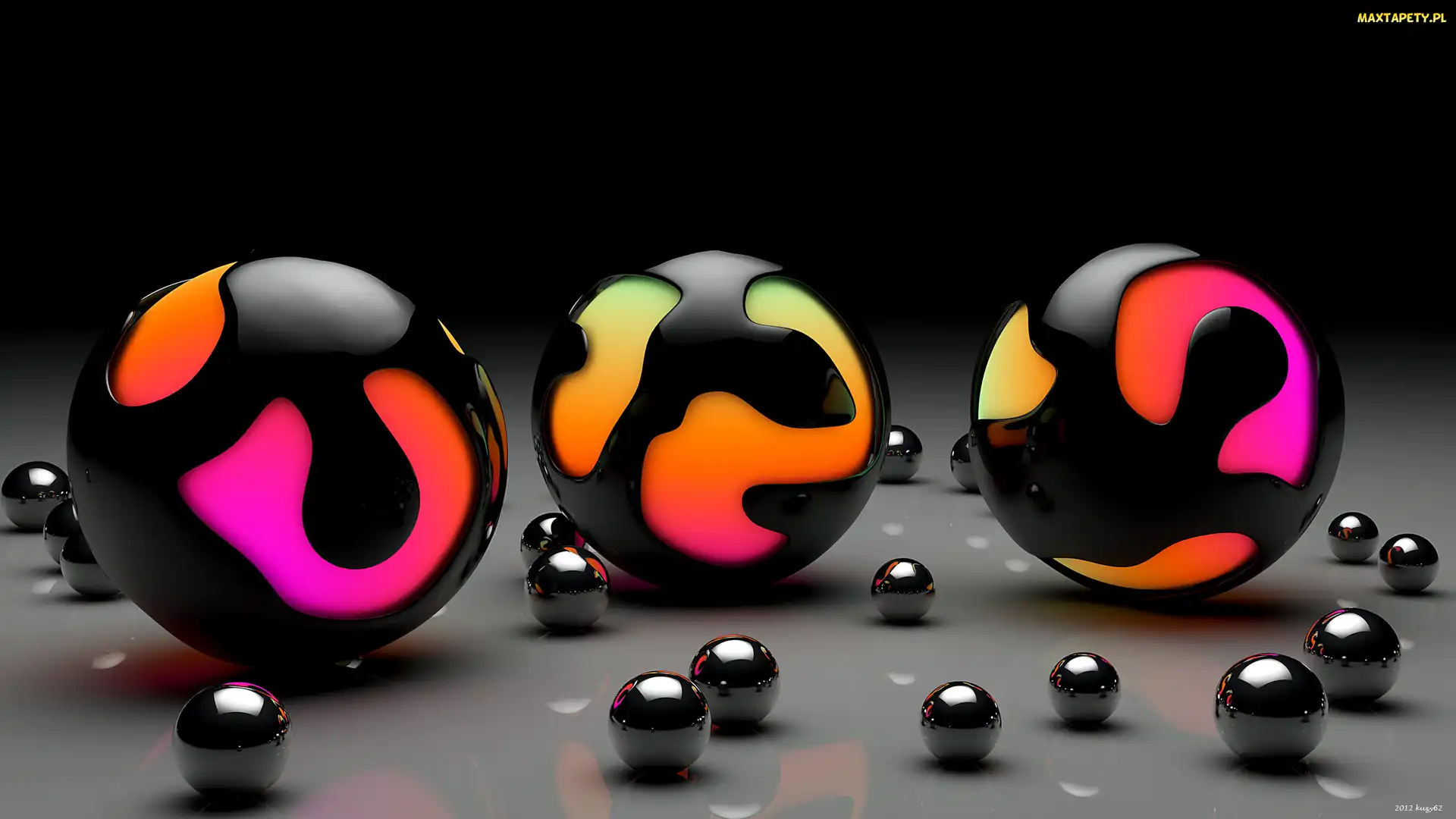 Kolorowe, Kule, Grafika 3D