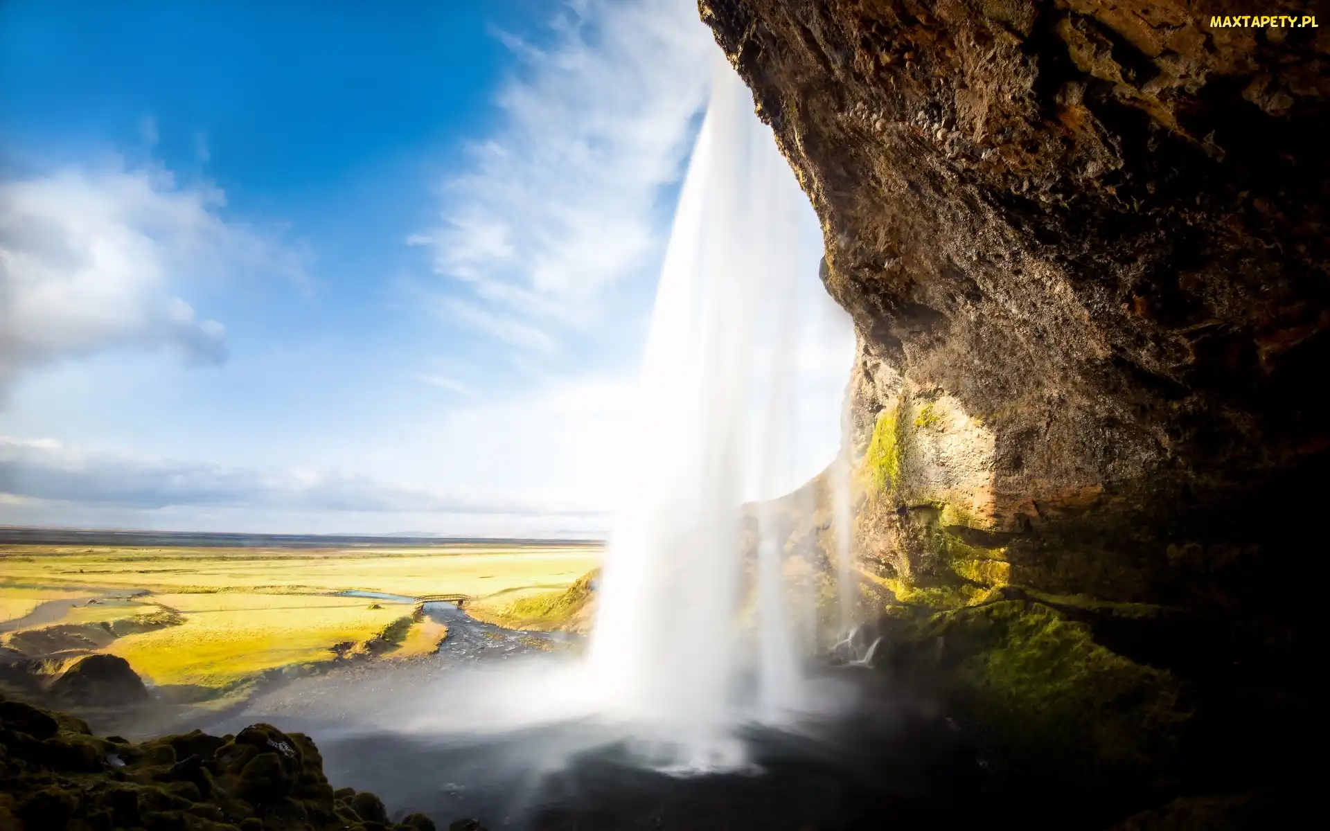 Wodospad Seljalandsfoss, Skała, Islandia