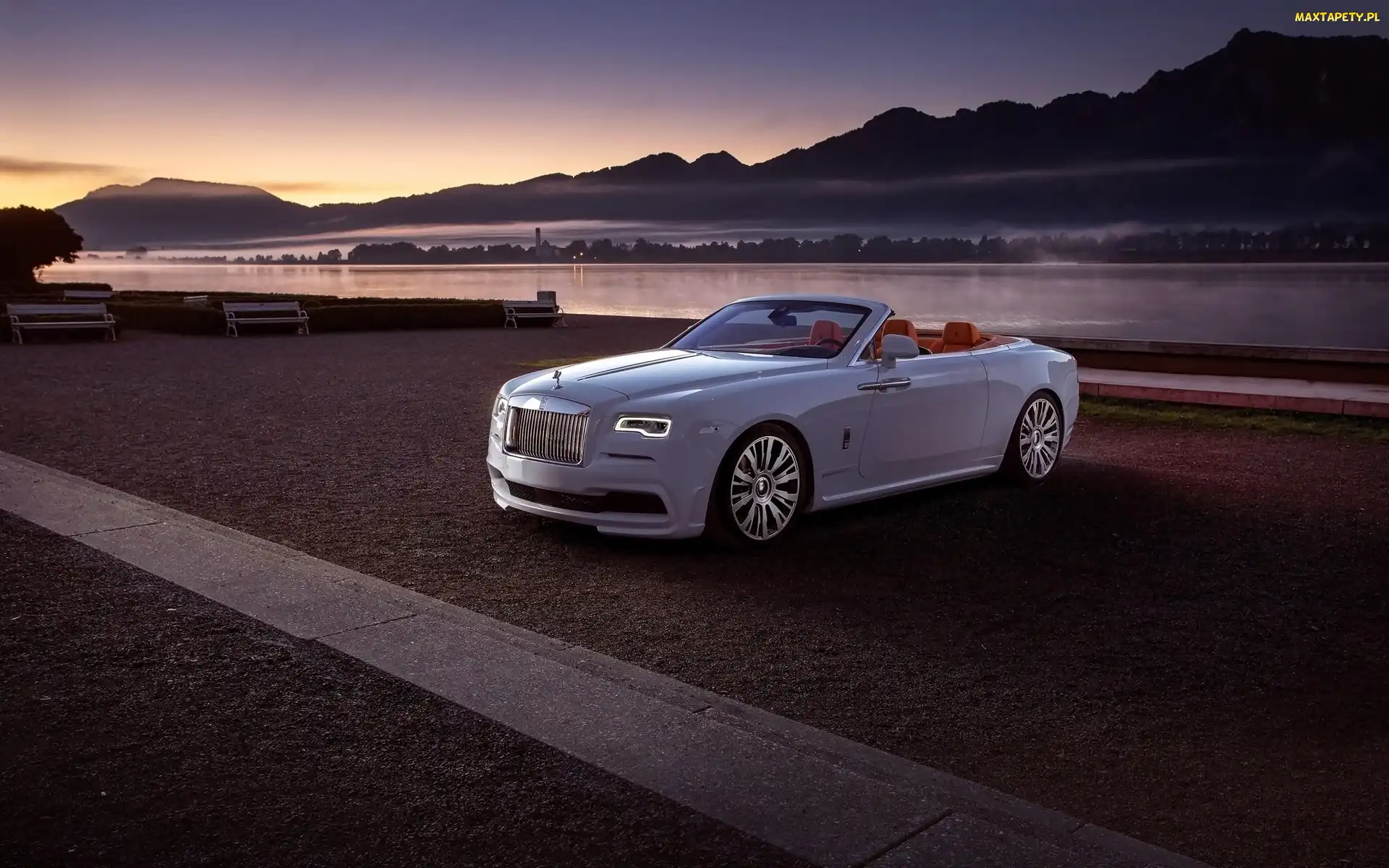 Rzeka, Zachód słońca, Rolls-Royce Dawn Spofec, 2016