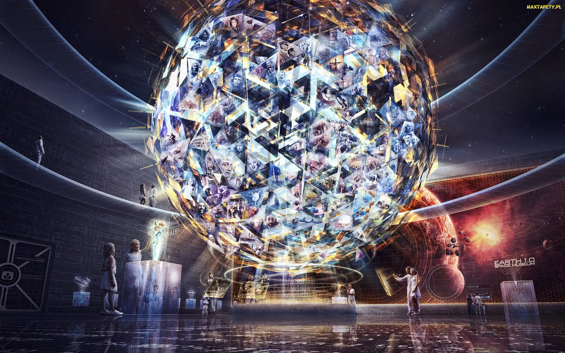 Fantasy, Przyszłość, Muzeum, Ziemska, Hologramy, Kula
