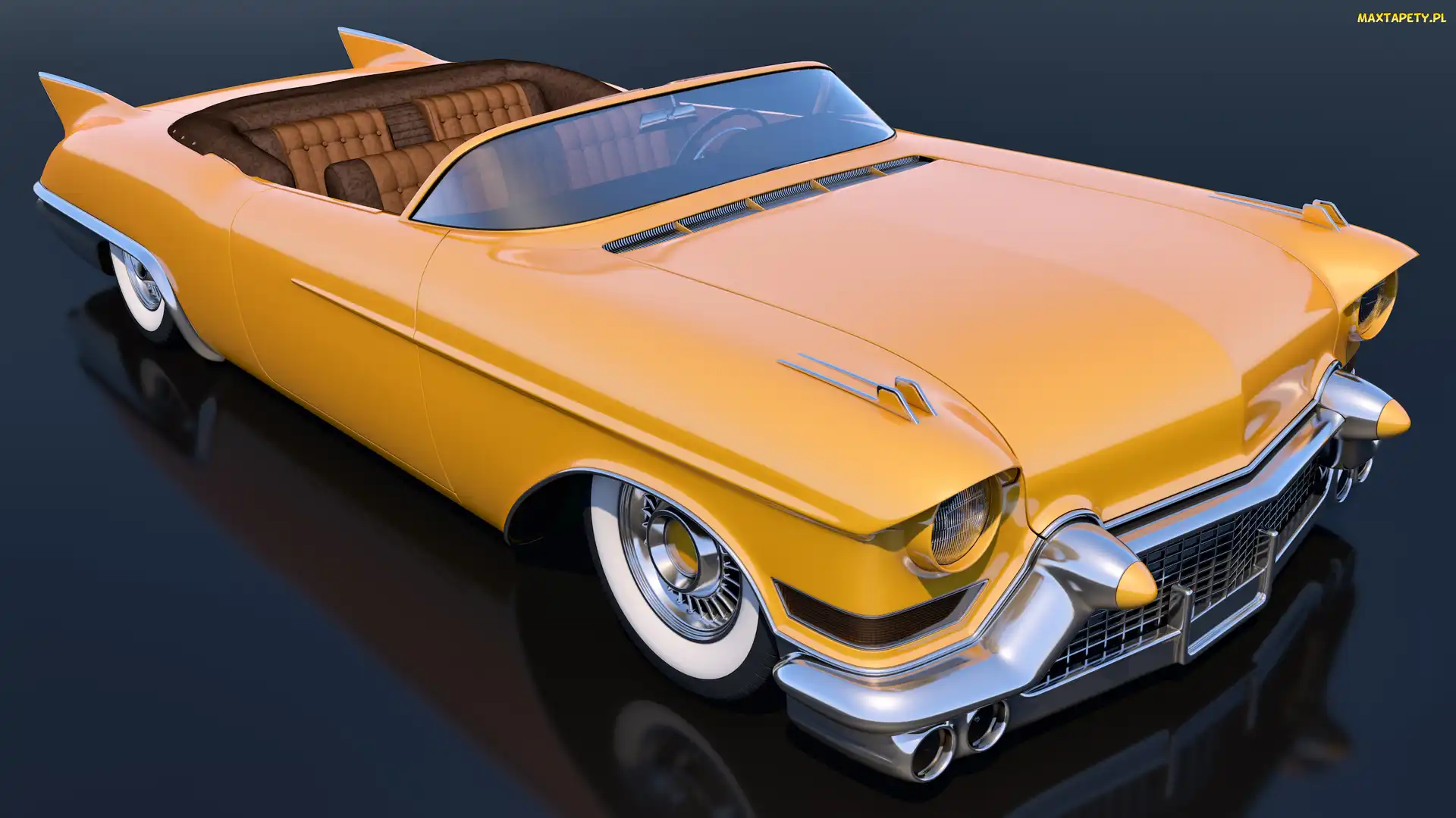 1957, Cadillac Eldorado Convertible, Zabytkowy, Żółty