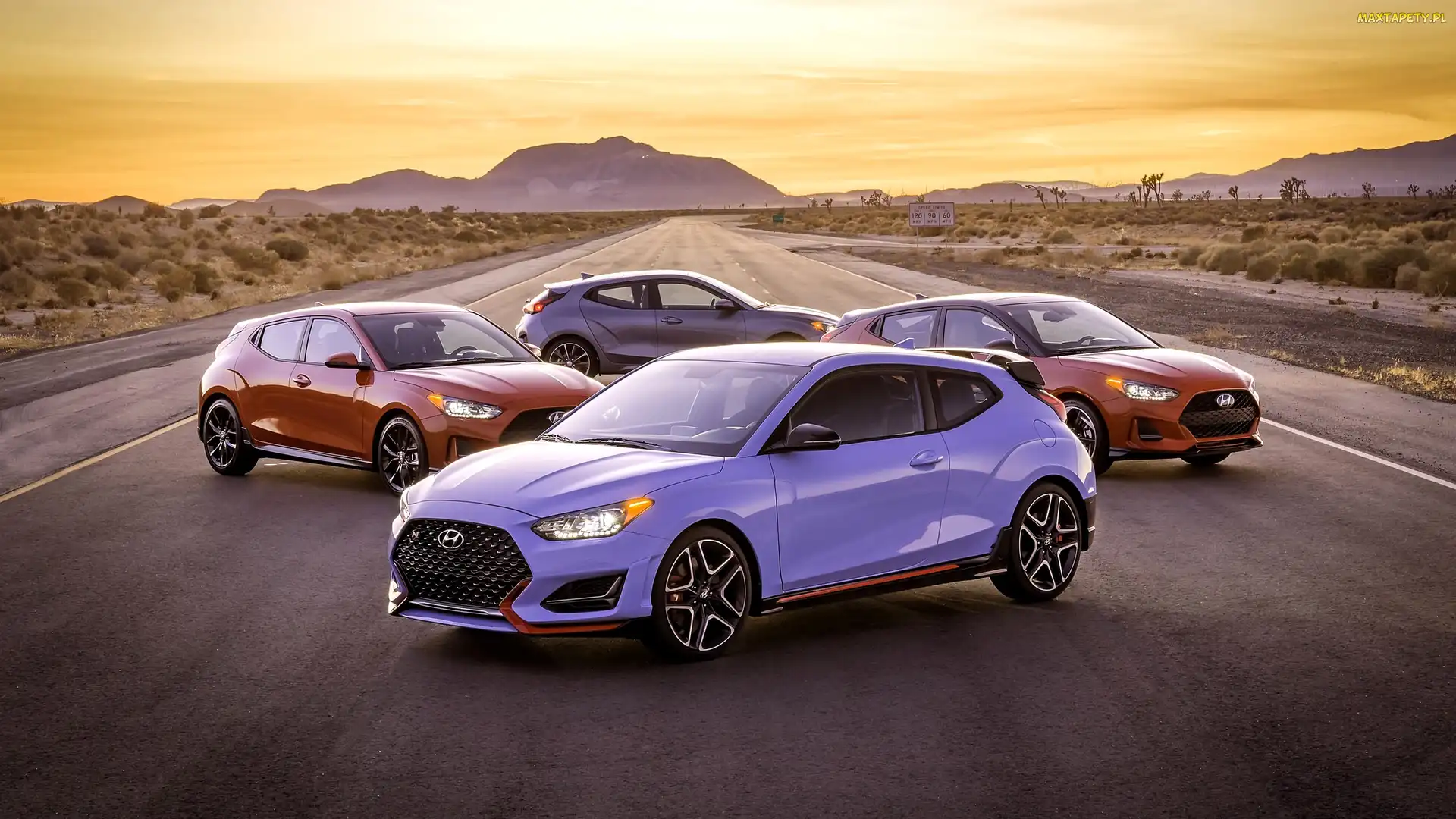 Droga, 2018, Samochody, Góry, Hyundai Veloster N, Cztery, Hyundai Veloster