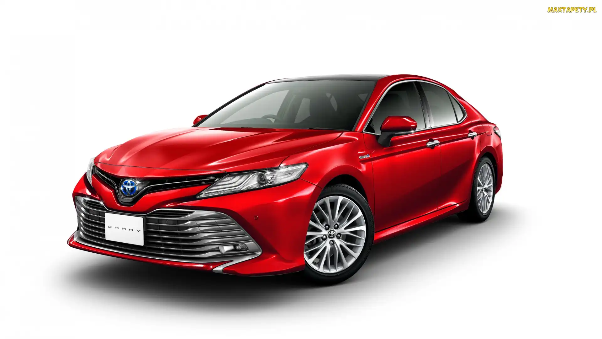 Białe Tło, 2018, Czerwona, Toyota Camry