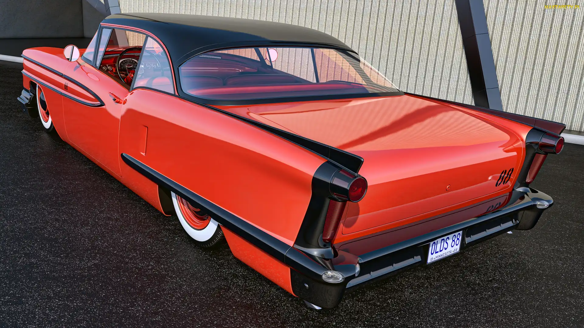 Tył, Zabytkowy, Oldsmobile 88 Coupe, 1958