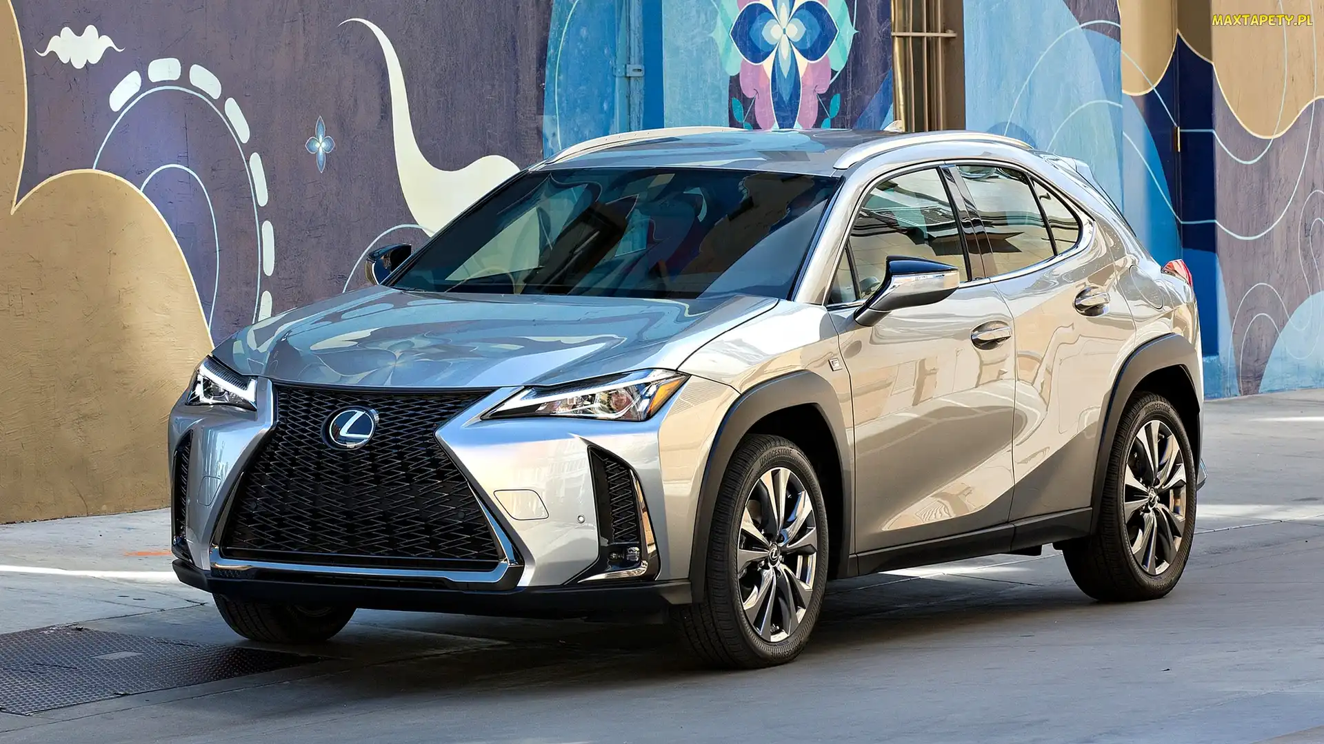 Ściana, Kolorowa, Srebrny, Lexus UX