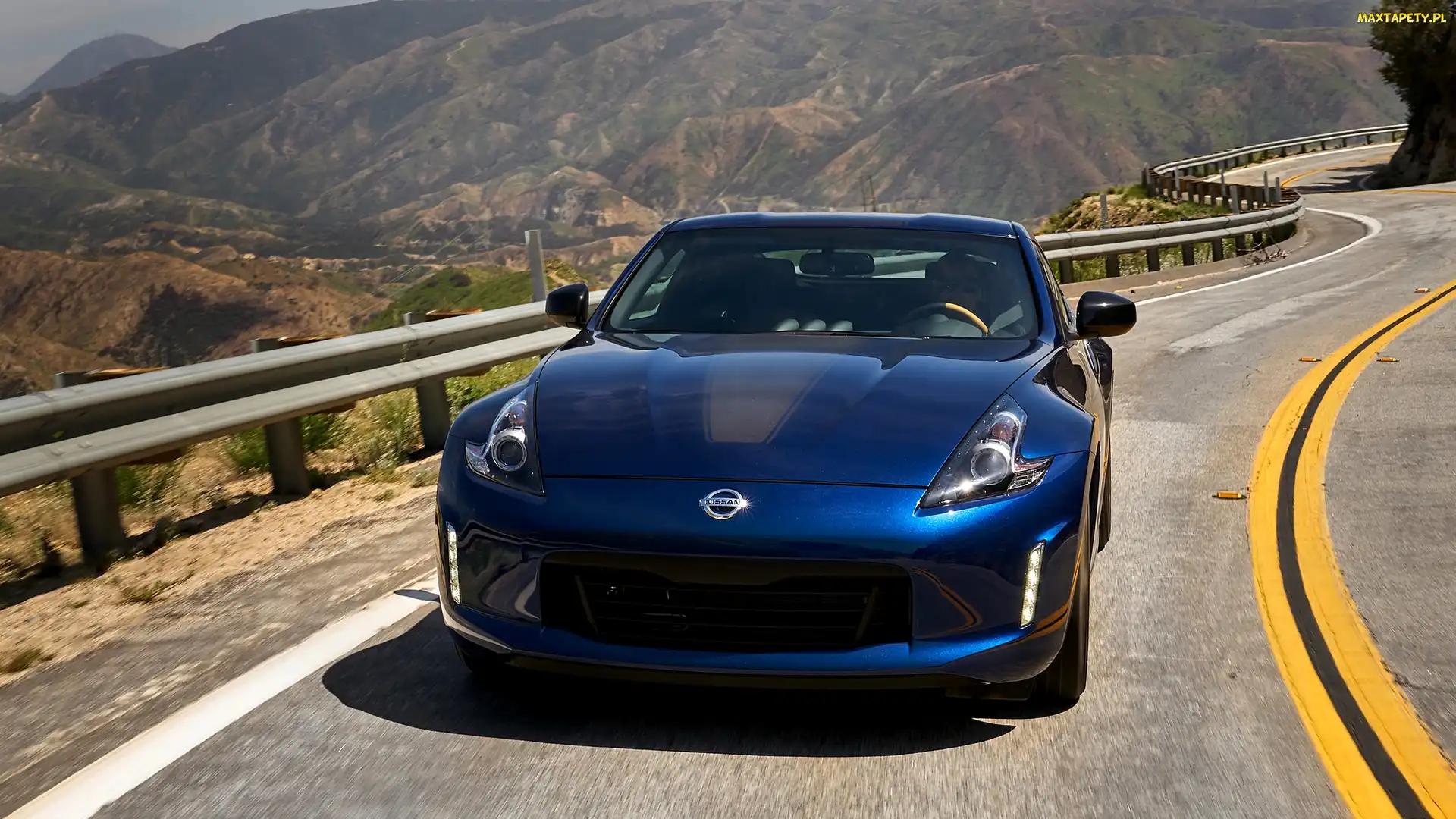 Barierki, Droga, Niebieski, Nissan 370Z