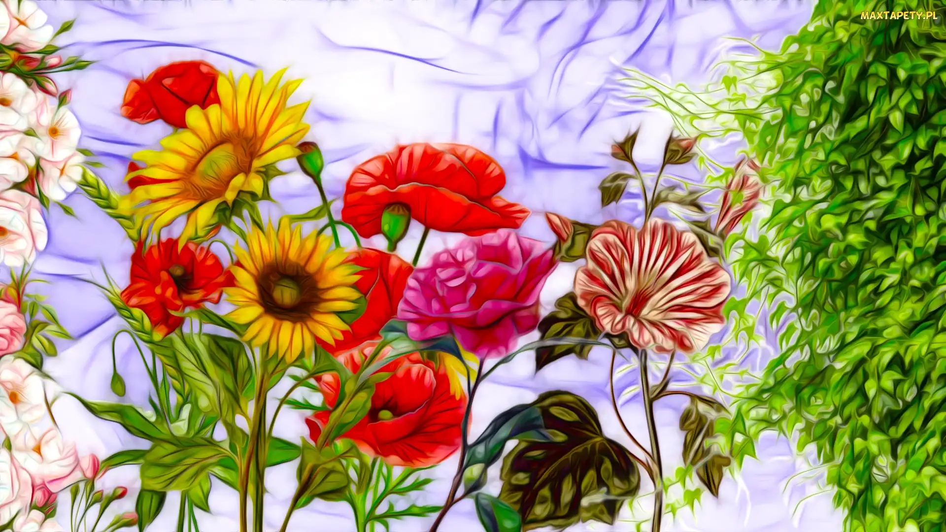 Fractalius, Liście, Kwiaty, Kolorowe