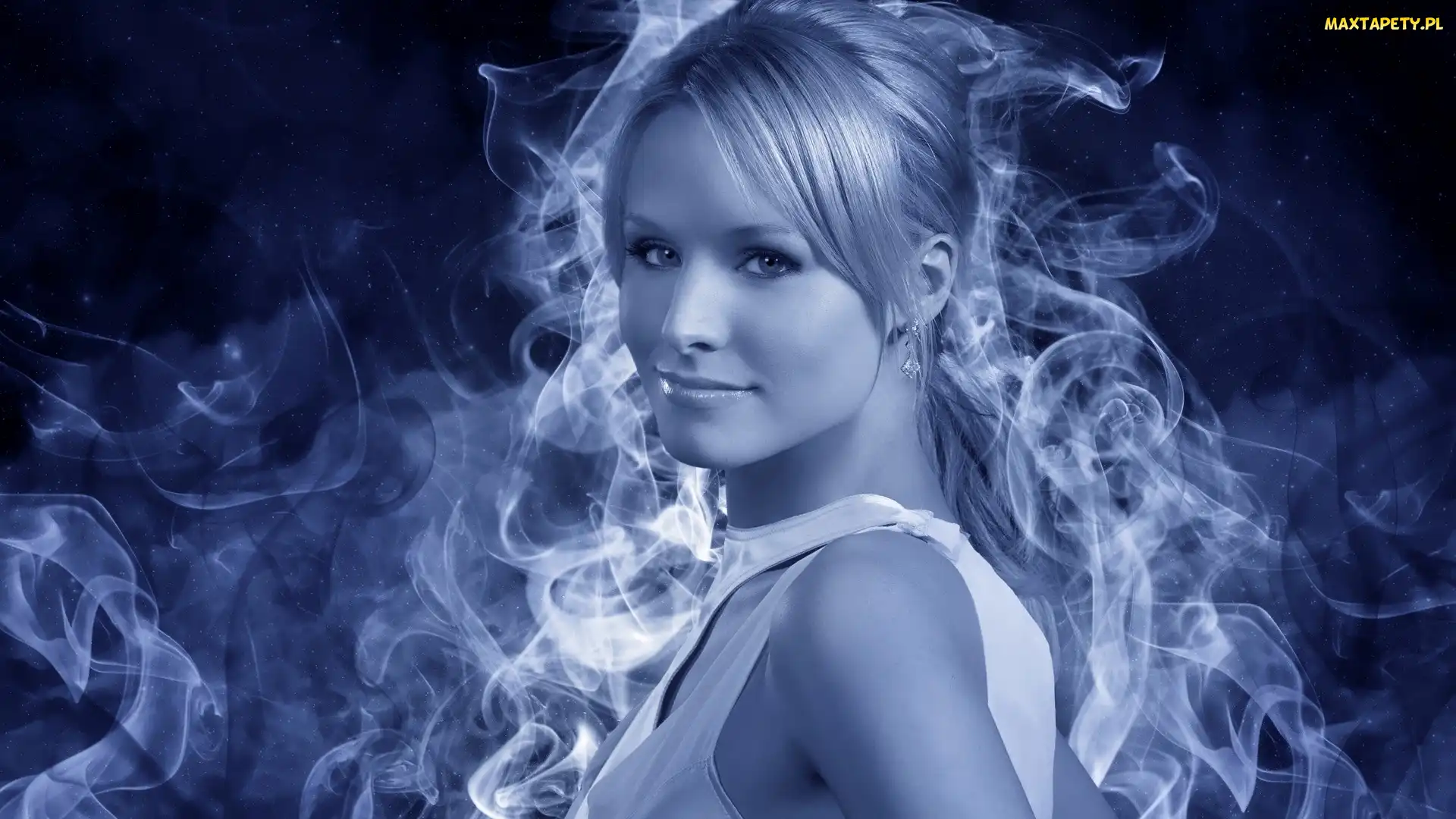 Kobieta, Dym, Kristen Bell, Aktorka, Blondynka