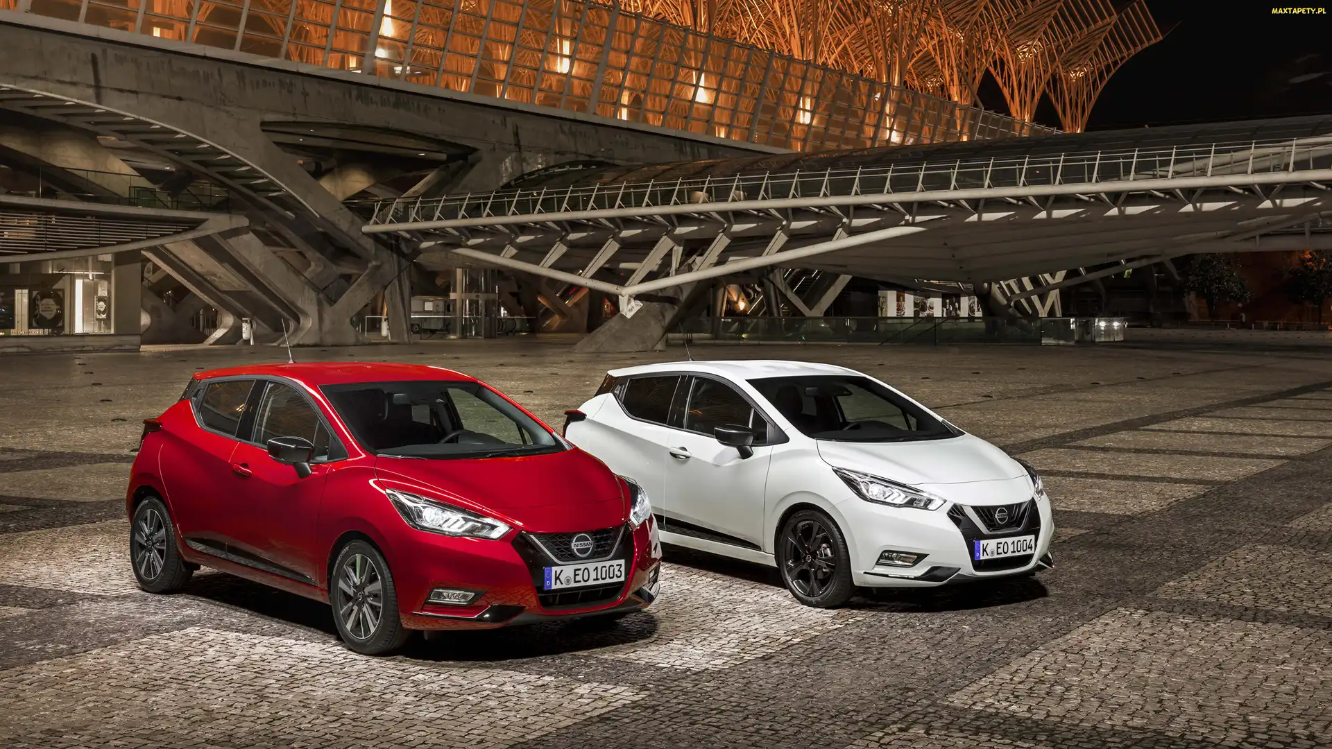 Biały, Nissan Micra, Czerwony