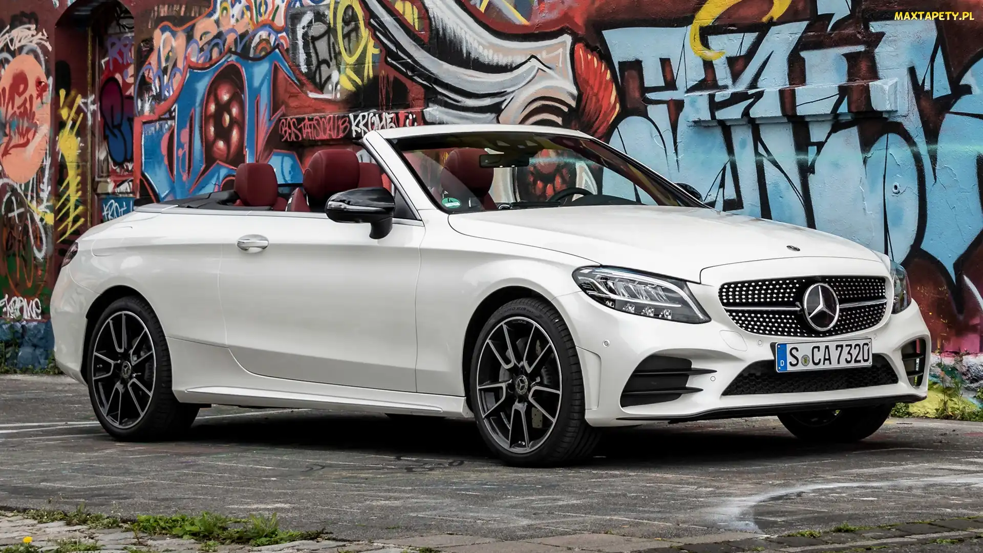 AMG Line, Cabrio, Biały, Mercedes-Benz C