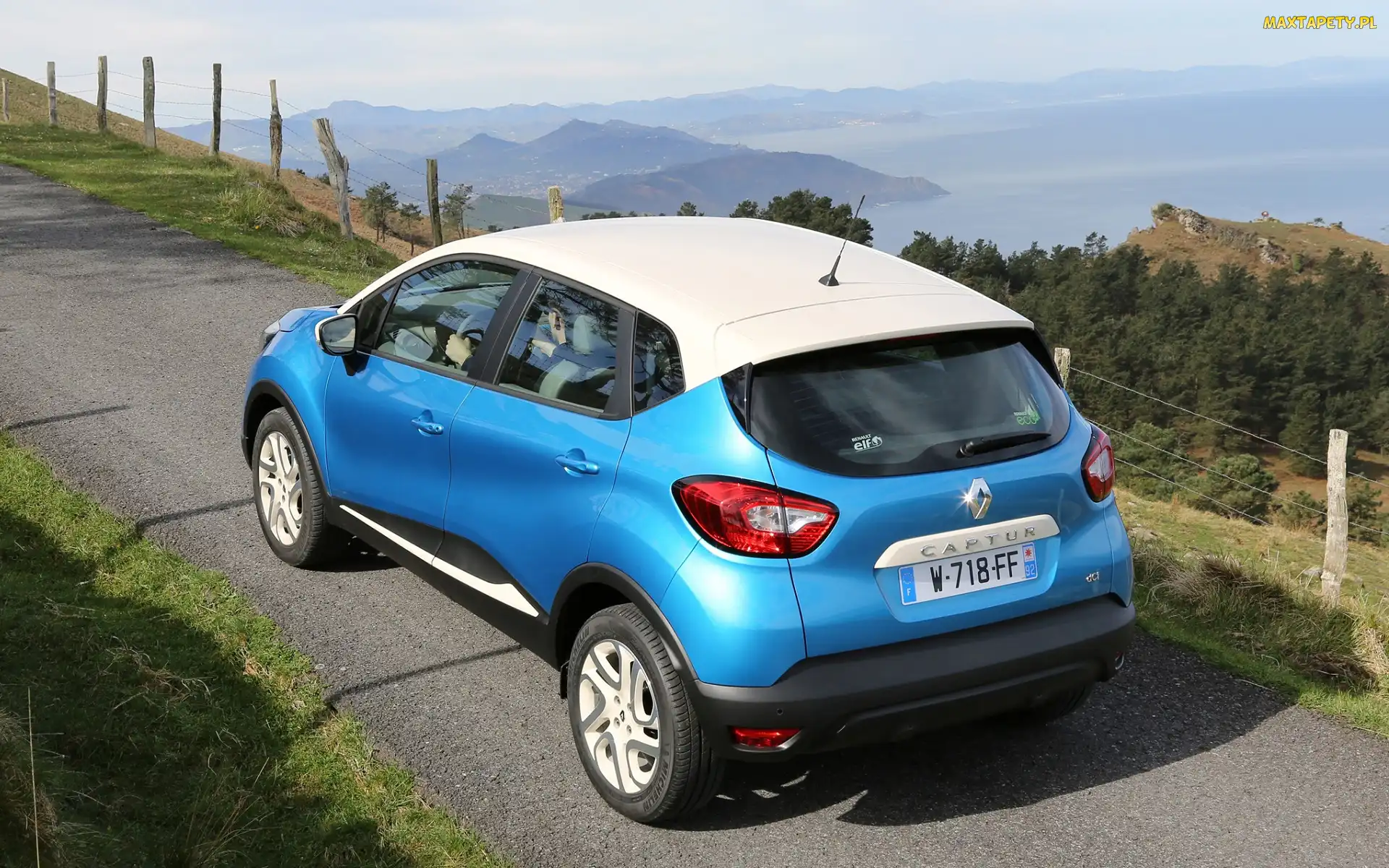 Dach, Biały, Niebieski, Renault Captur