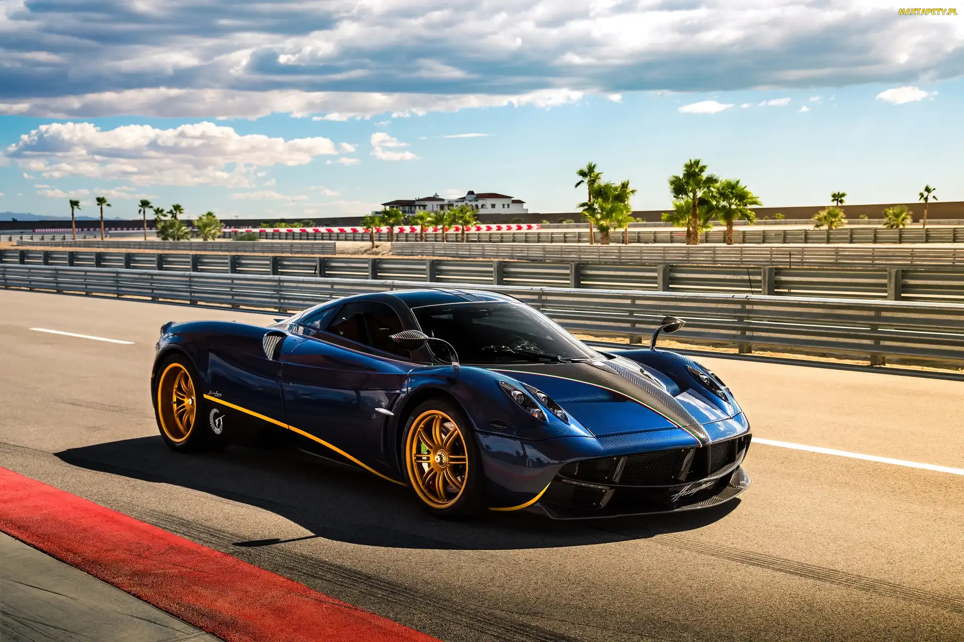 Drzewa, Droga, Niebieski, Pagani Huayra