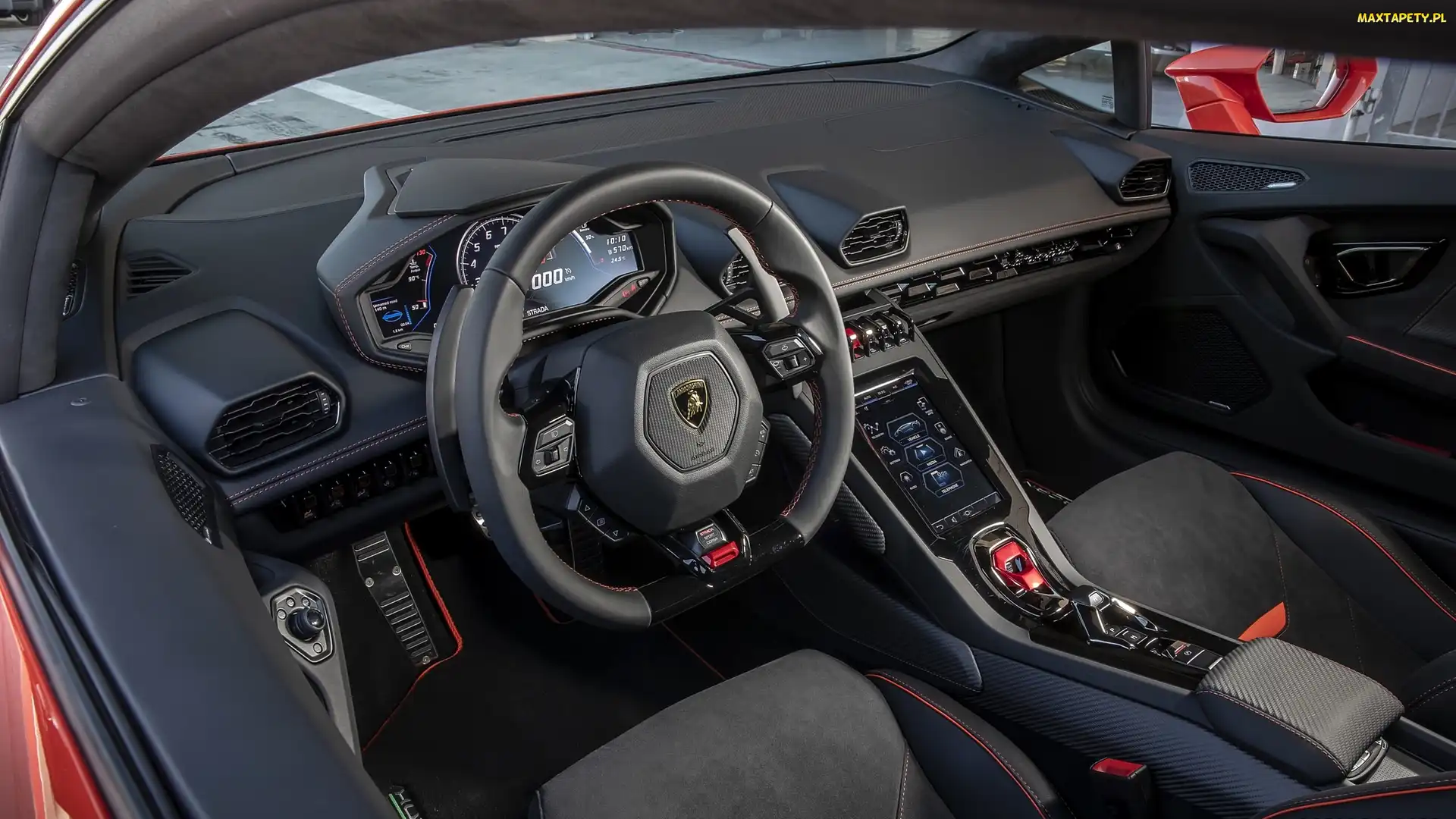 Kierownica, Kokpit, Lamborghini Huracan EVO, Wnętrze