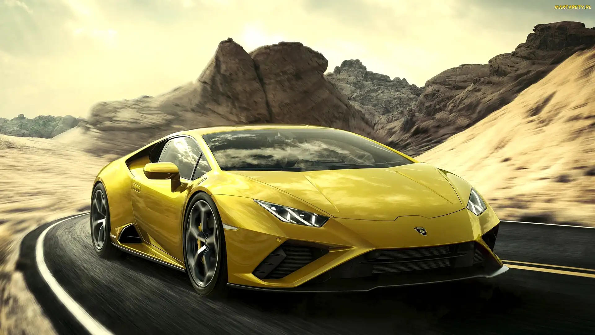 Żółte, RWD, Lamborghini Huracan EVO
