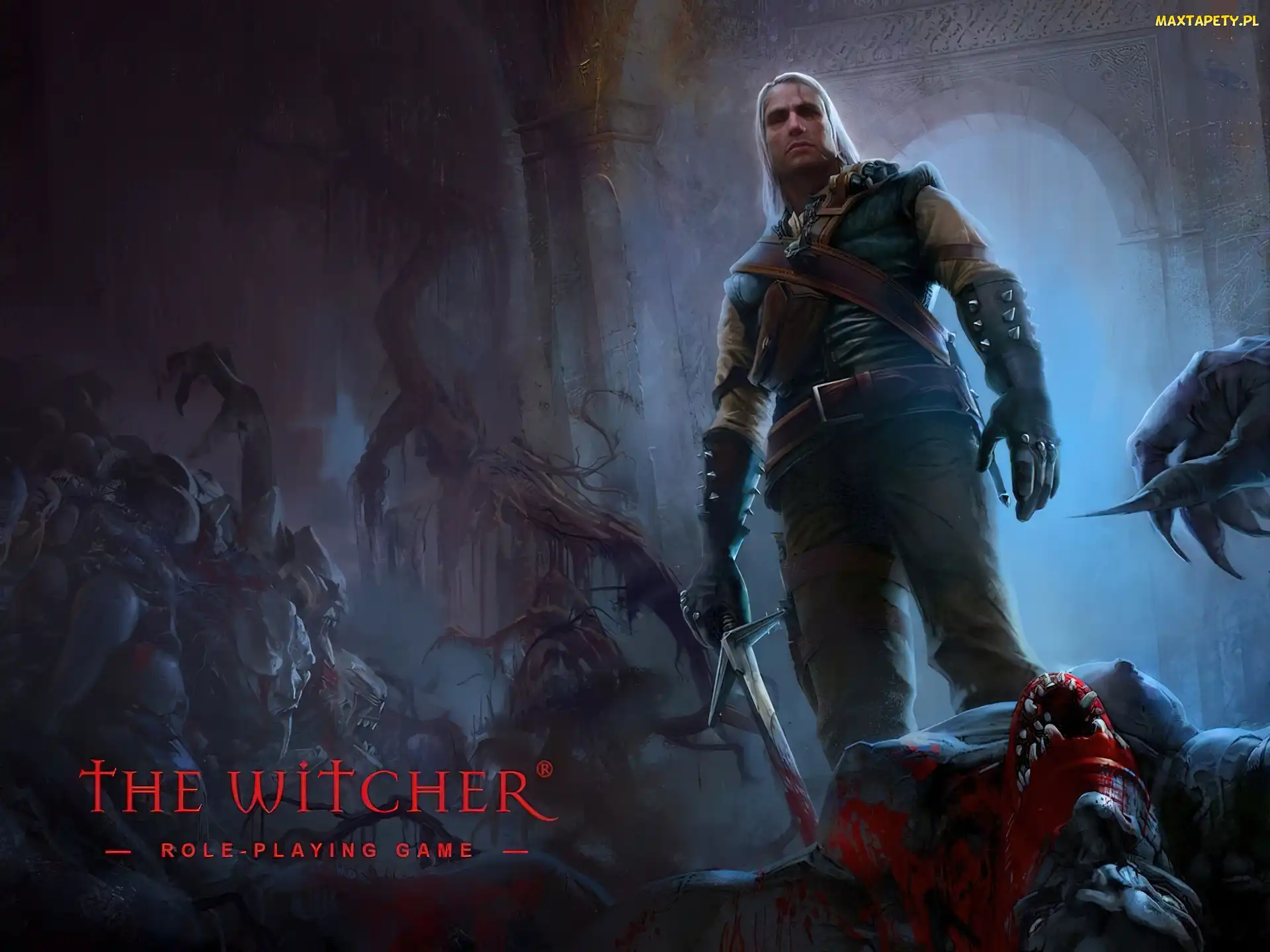 fantasy, miecz, The Witcher, mężczyzna