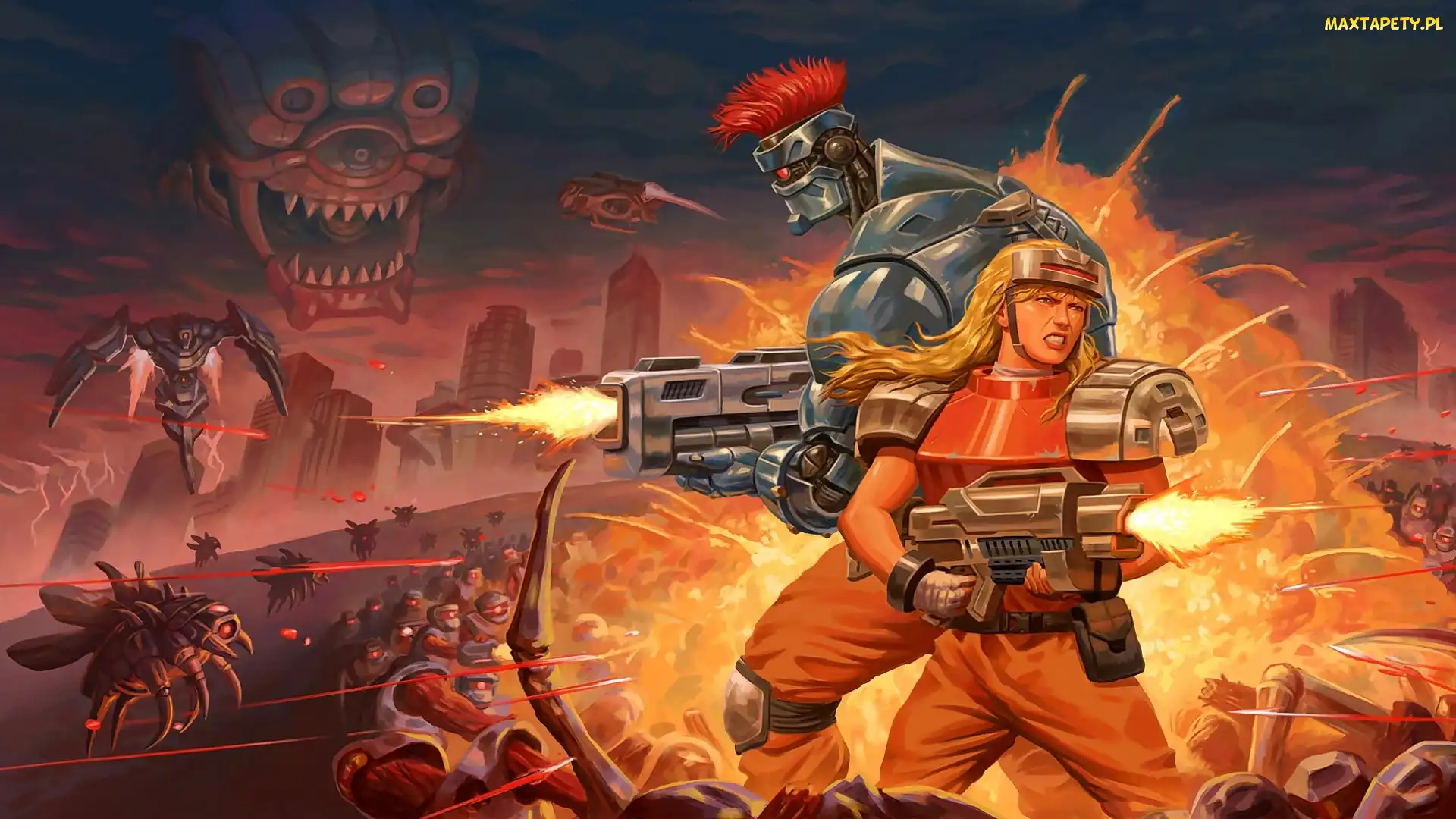 Blazing Chrome, Postacie, Gra