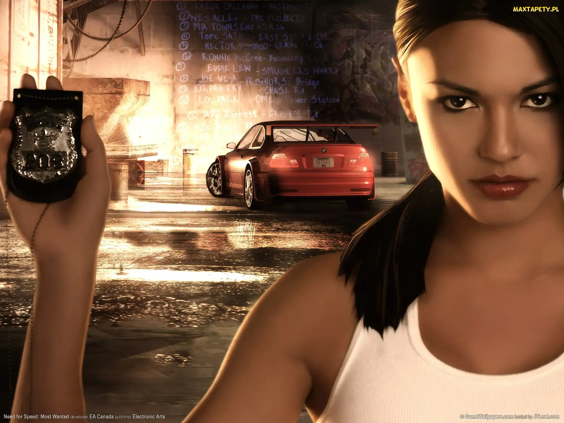 Need For Speed Most Wanted, bmw, samochód, kobieta