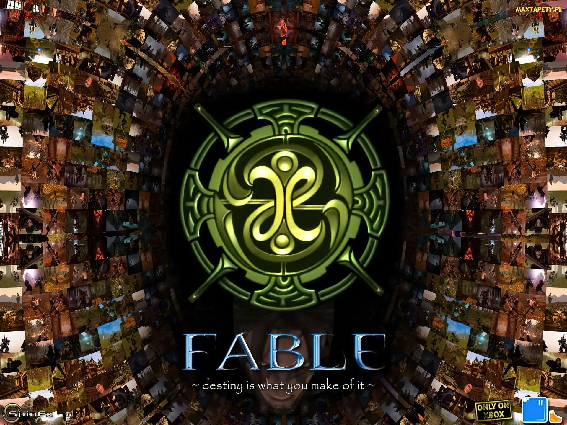 Fable, obrazy, tunel, logo