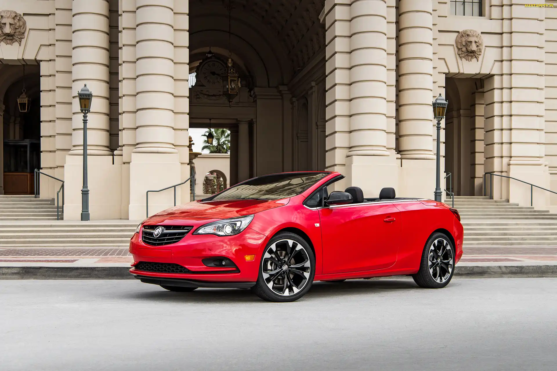 Czerwony, Budynek, Sport, Buick Cascada