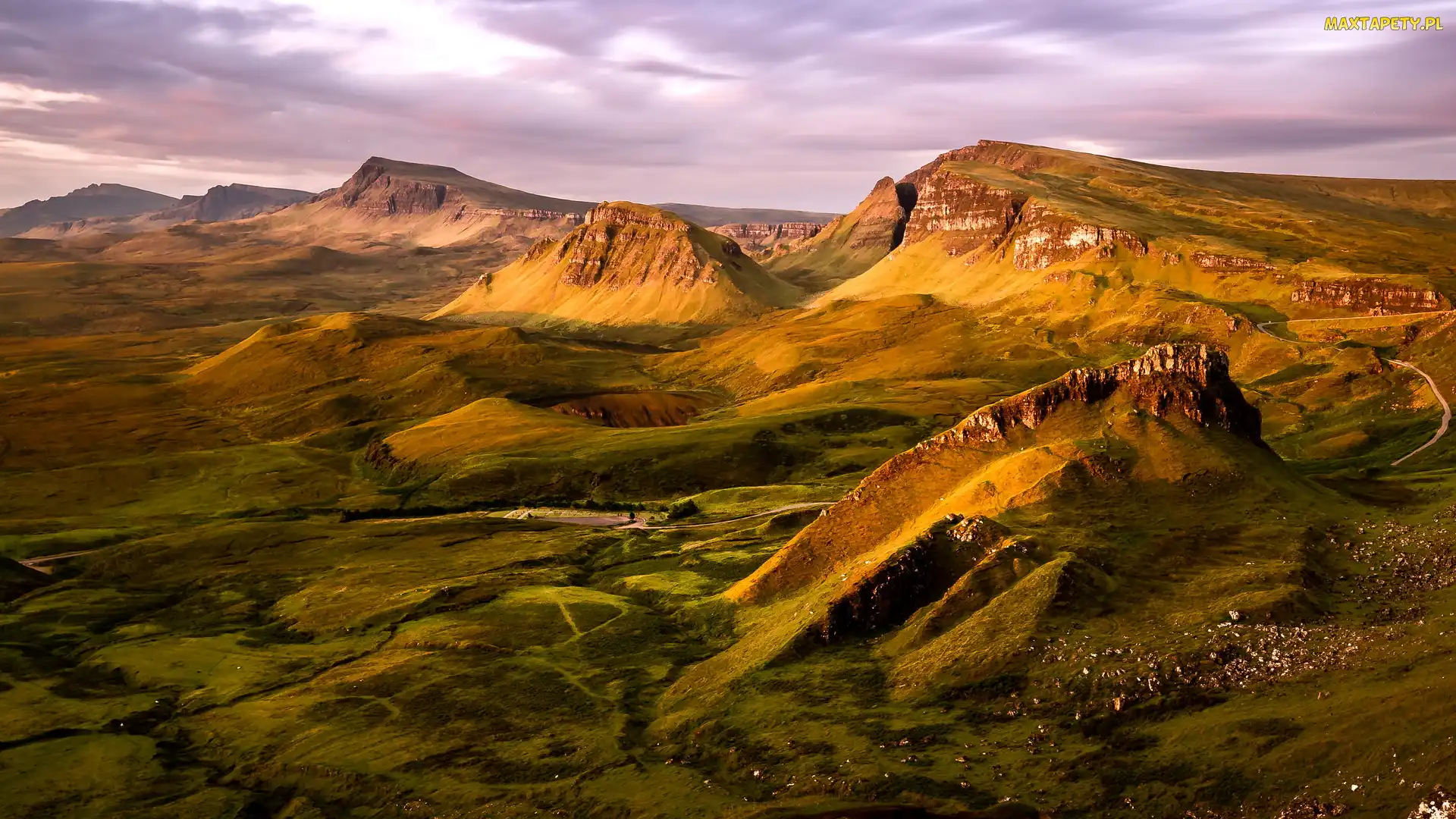 Wzgórza, Góry, Szkocja, Osuwisko, Quiraing, Wyspa Skye, Jezioro
