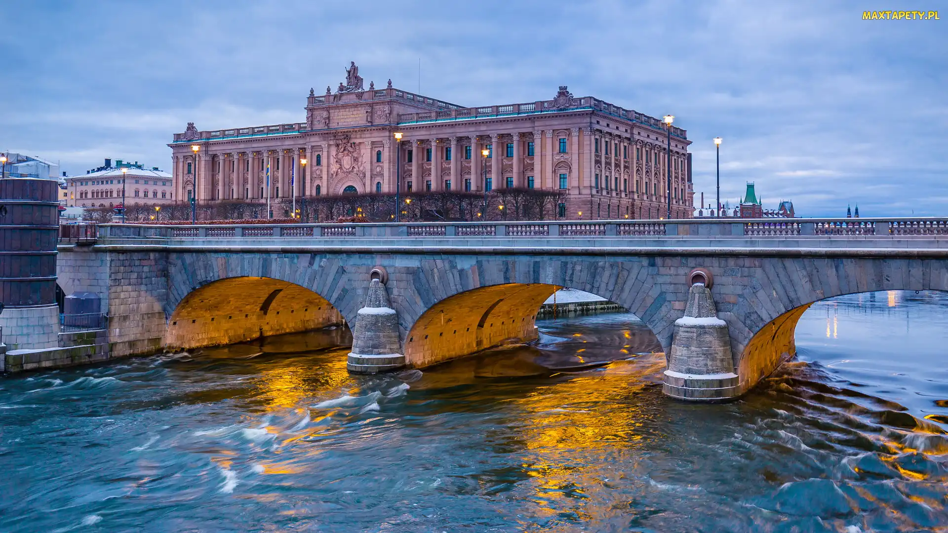 Szwecja, Most, Parlament, Kamienny, Rzeka, Riksdag, Sztokholm, Stare Miasto, Budynki