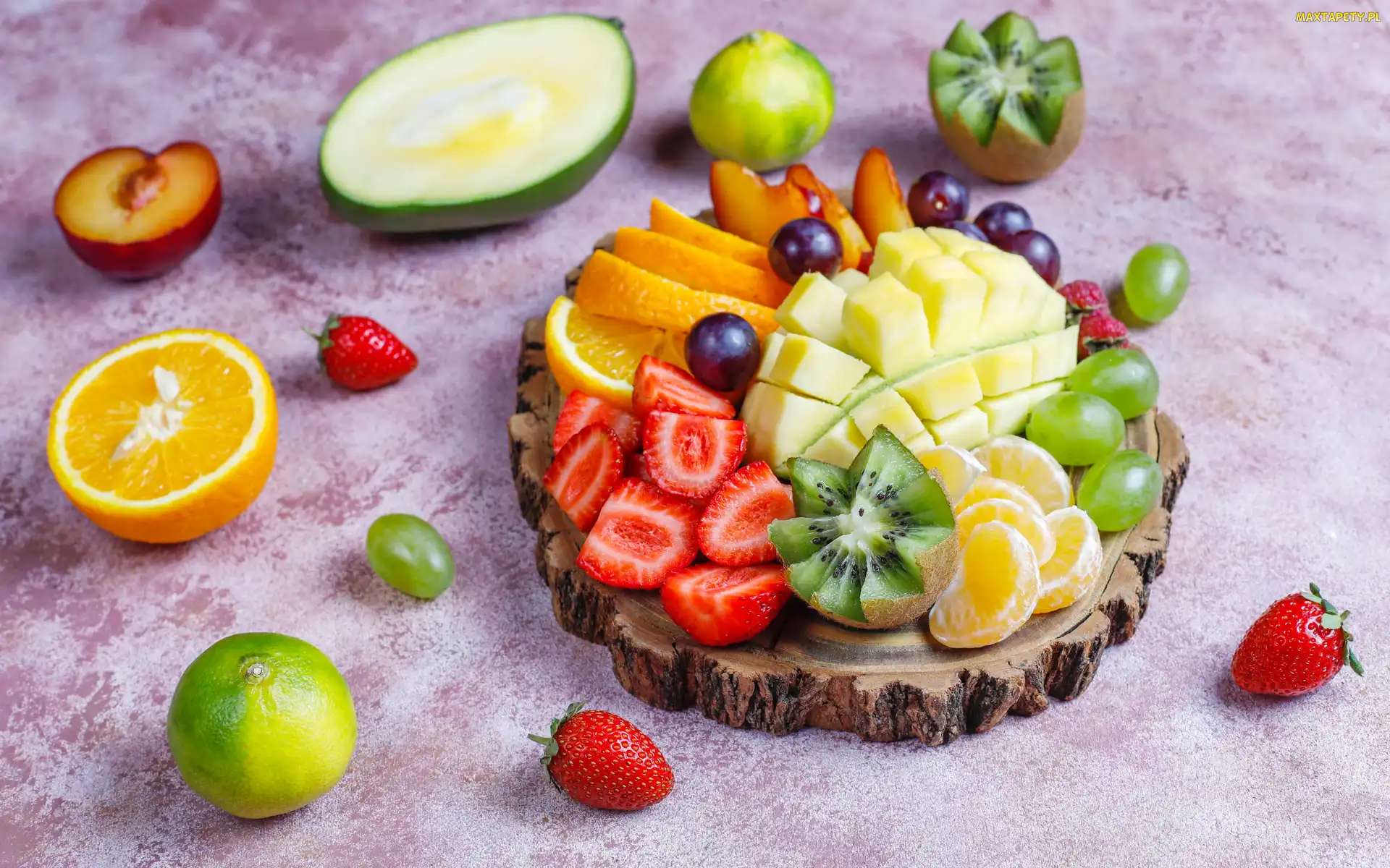 Pomarańcza, Awokado, Truskawki, Owoce, Kiwi, Limonka
