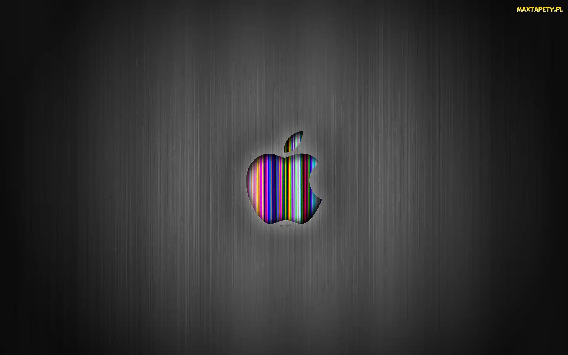Logo, Apple, Tło, Paski, Szare, Kolorowe