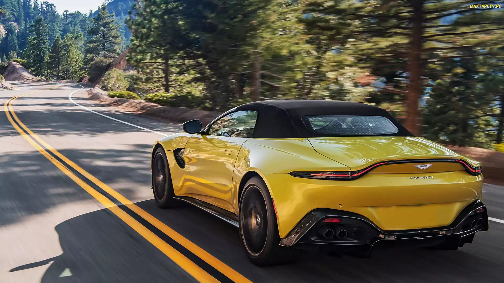 Żółty, Cabrio, Aston Martin Vantage, Roadster