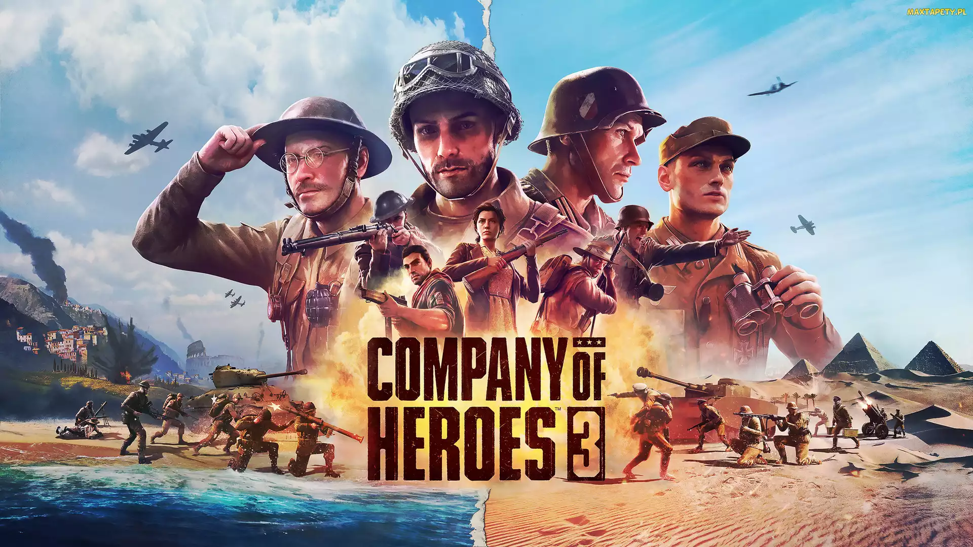 Walka, Samoloty, Company of Heroes 3, Plakat, Czołgi, Gra, Żołnierze