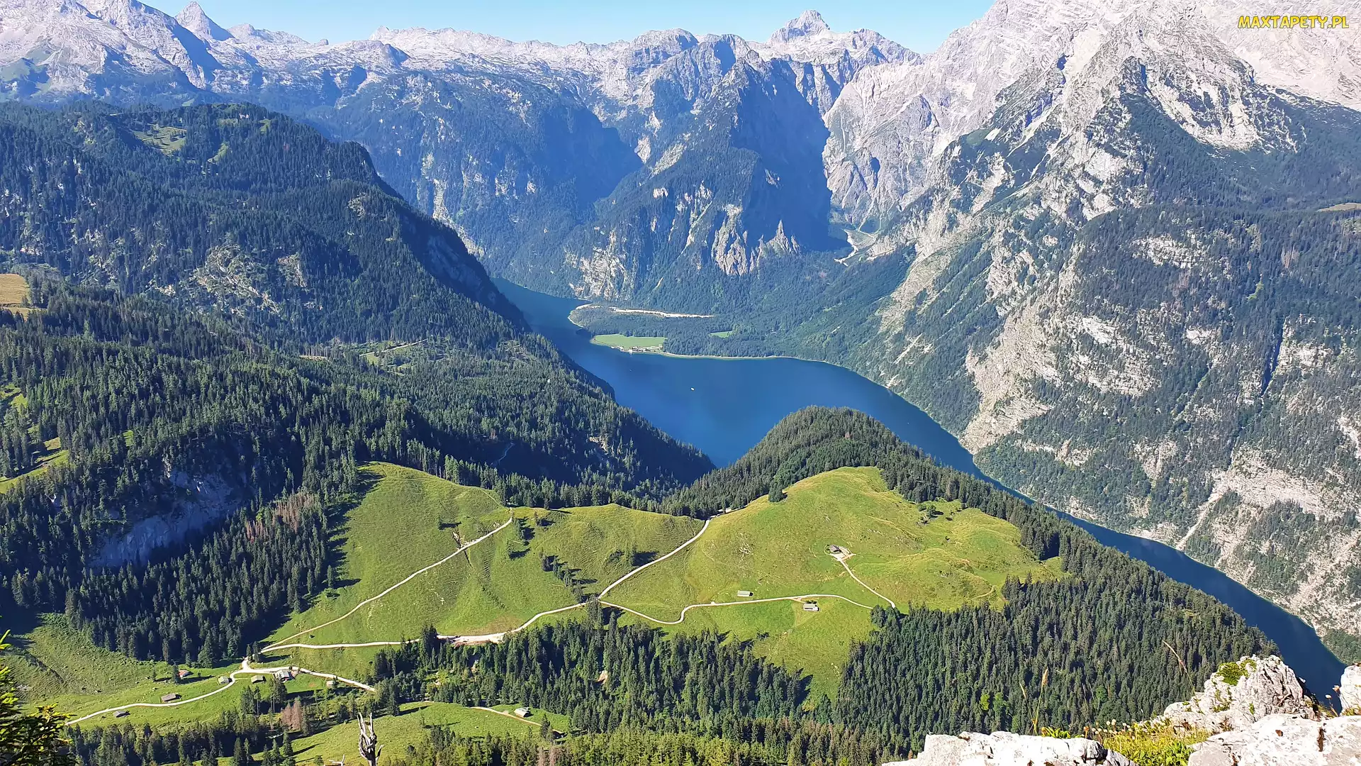 Niemcy, Bawaria, Góry, Jezioro Konigssee, Alpy Bawarskie, Park Narodowy Berchtesgaden