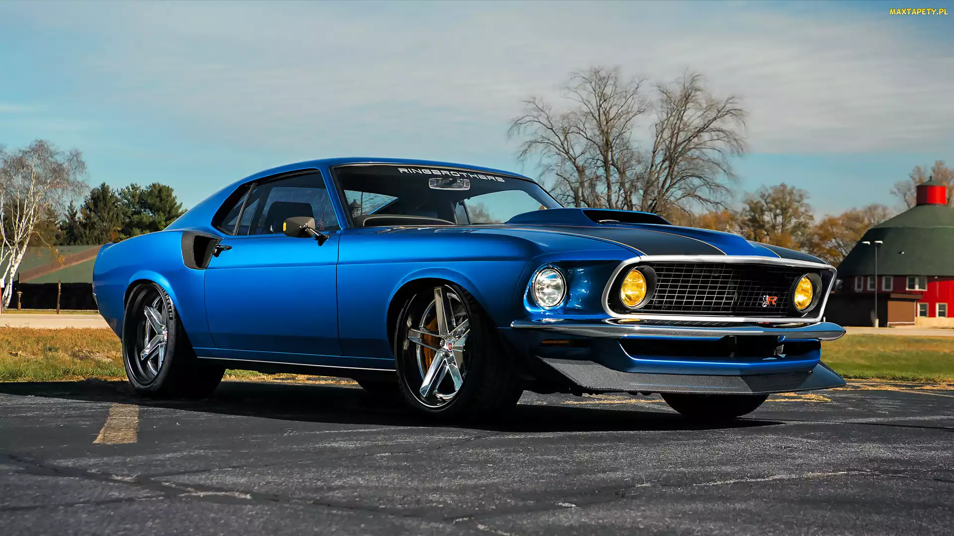 1969, Niebieski, Ford Mustang Mach 1, Patriarc Ringbrothers