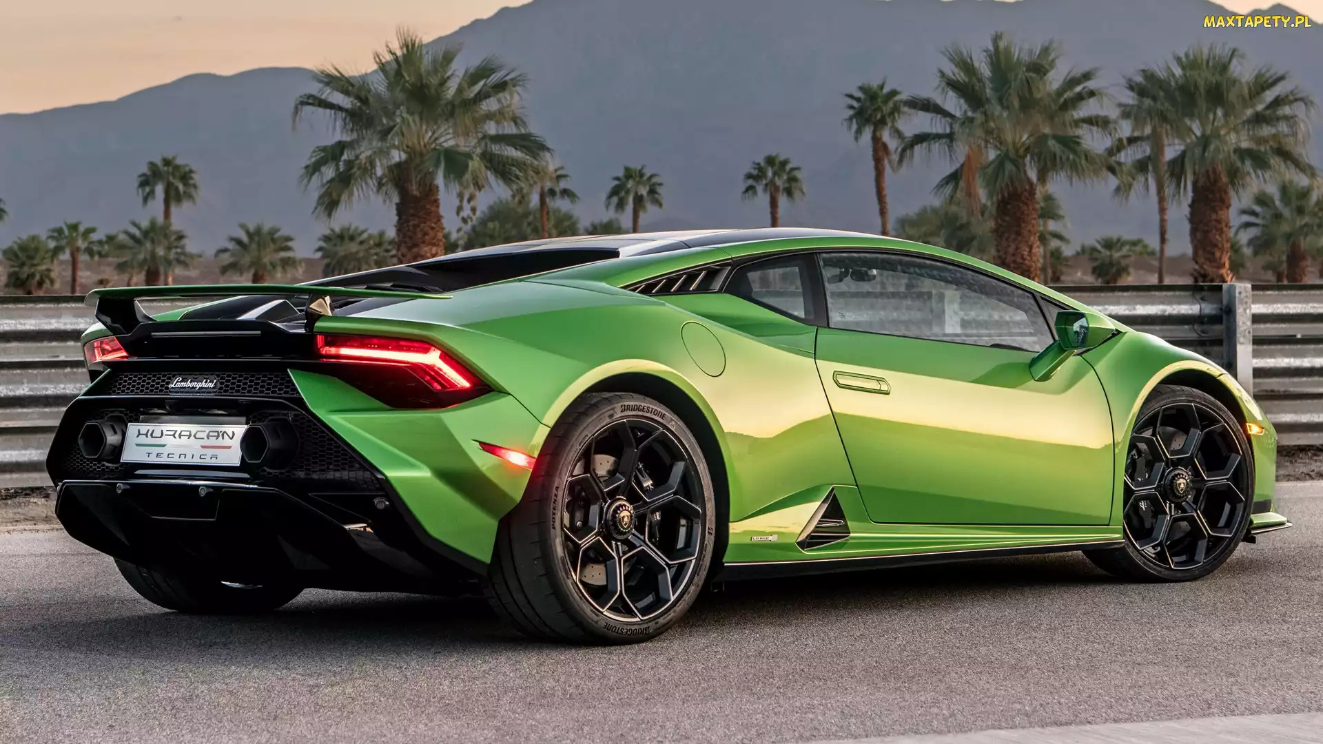 Bok, Tył, Zielone, Lamborghini Huracan Tecnica