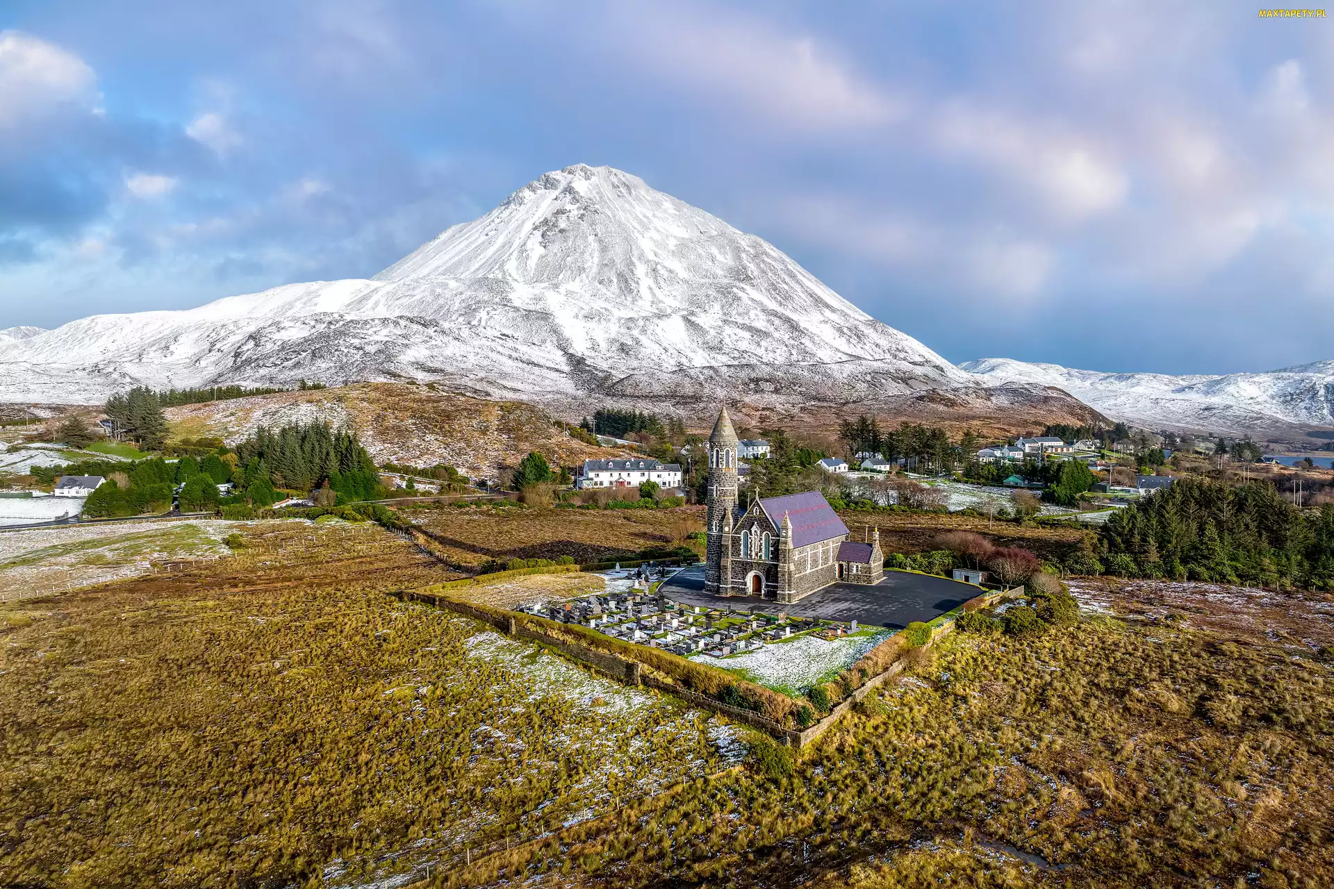 Dunlewey, Kościół, Wioska, Góra Errigal, Irlandia