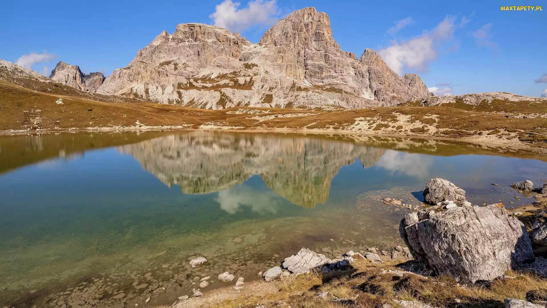 Włochy, Gmina Sesto, Dolomity, Góry, Jezioro, Laghi dei Piani