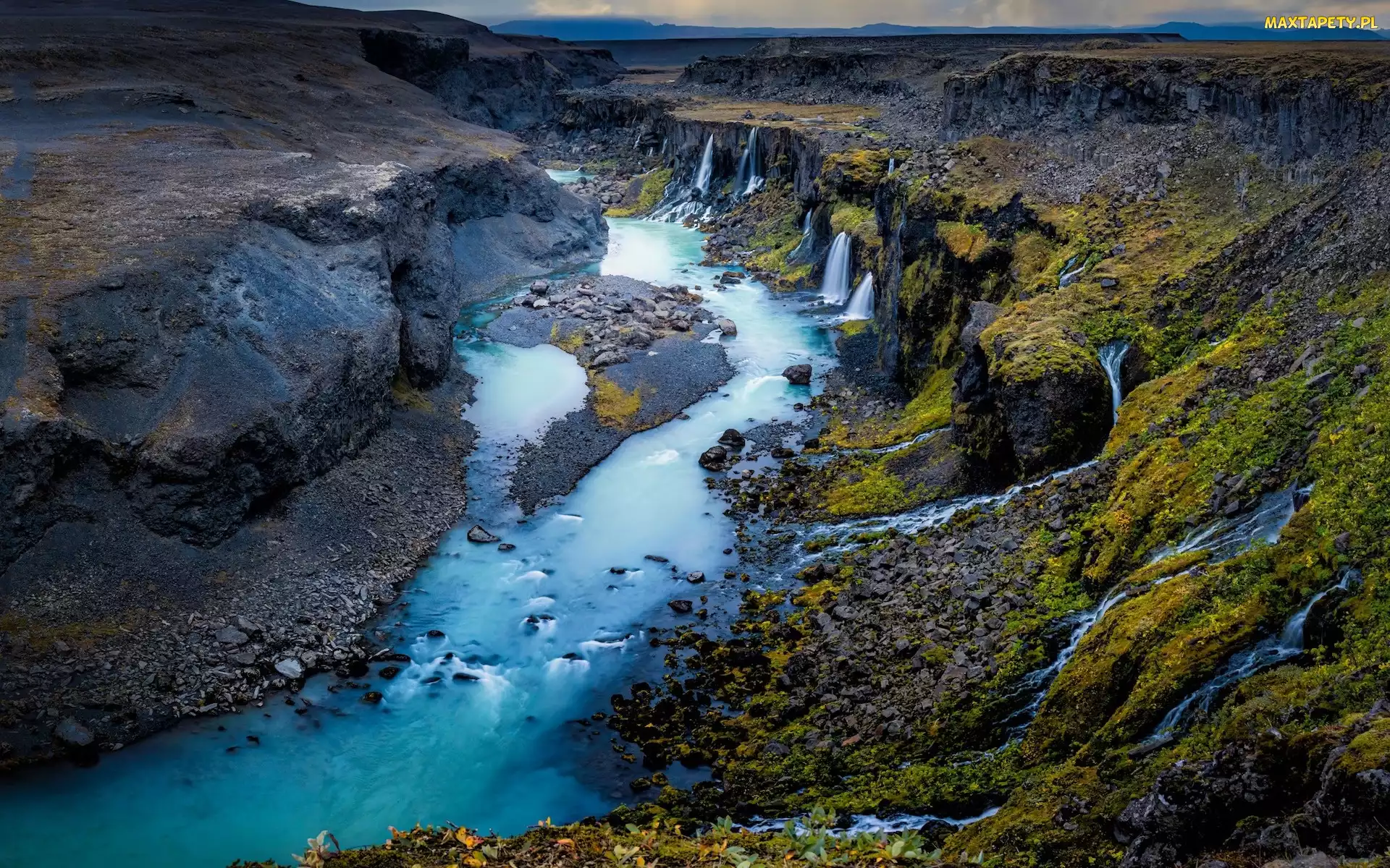 Valley of Tears, Dolina, Wąwóz Sigoldugljufur, Islandia, Wodospady Sigoldugljufur, Rzeka