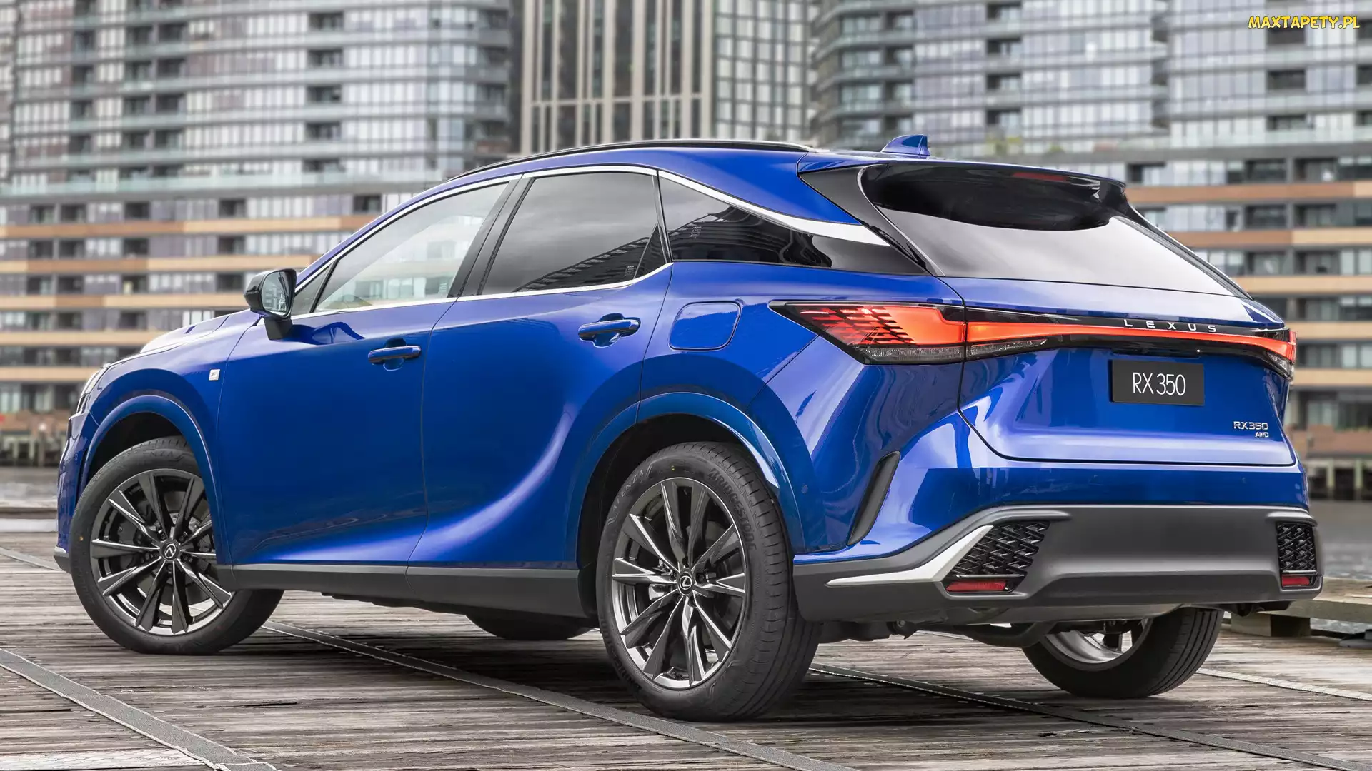 Bok, Tył, Niebieski, Lexus RX F Sport