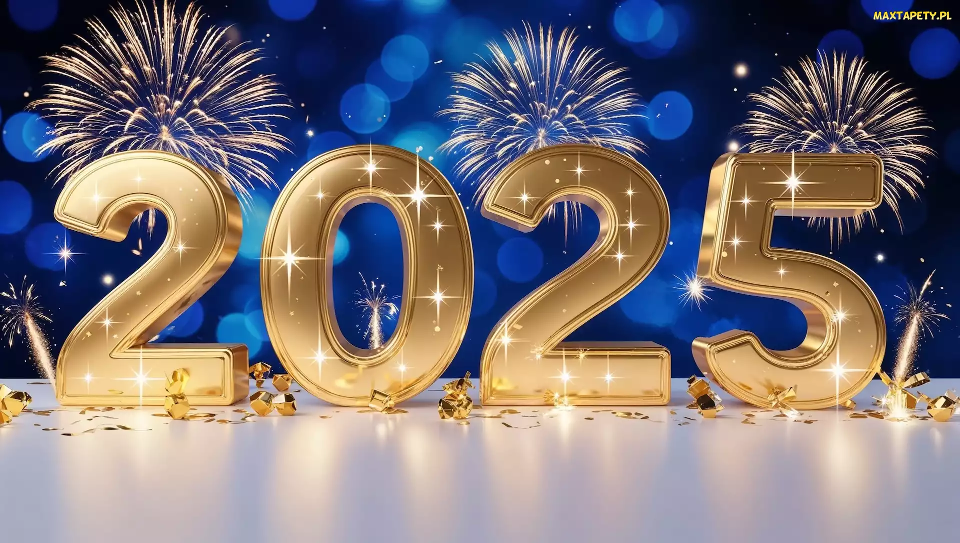 Cyfry, Grafika, Fajerwerki, 2025, Nowy Rok