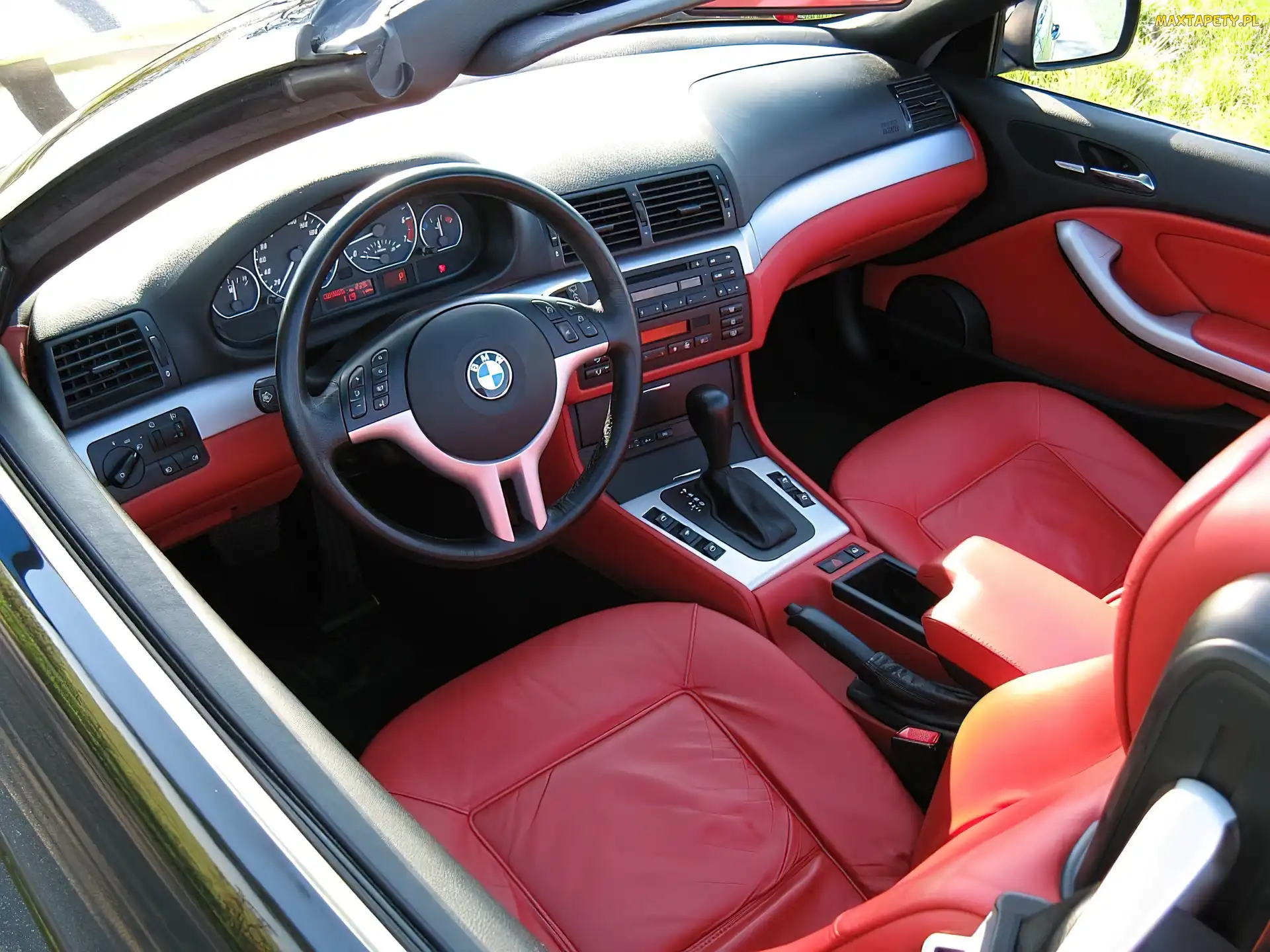 BMW 3, Skóry, Czerwone, E46