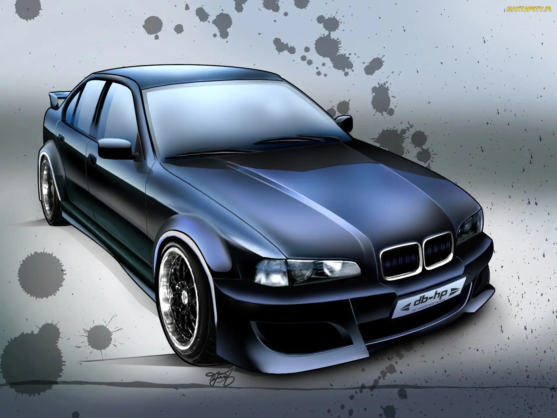 Rysunek, E36, Niebieski, BMW 3