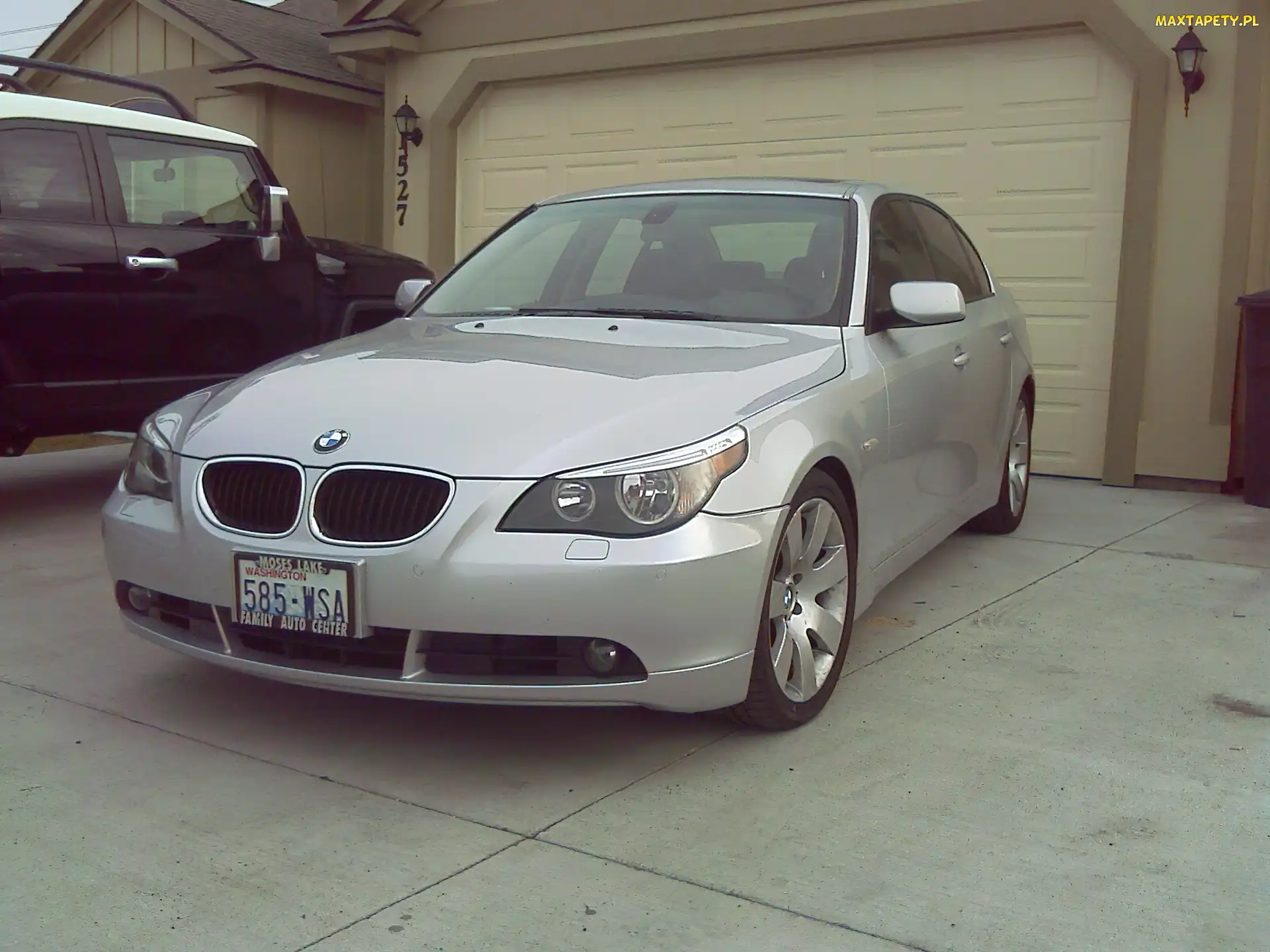 BMW 5, Dom, Podjazd, E60, Srebrne