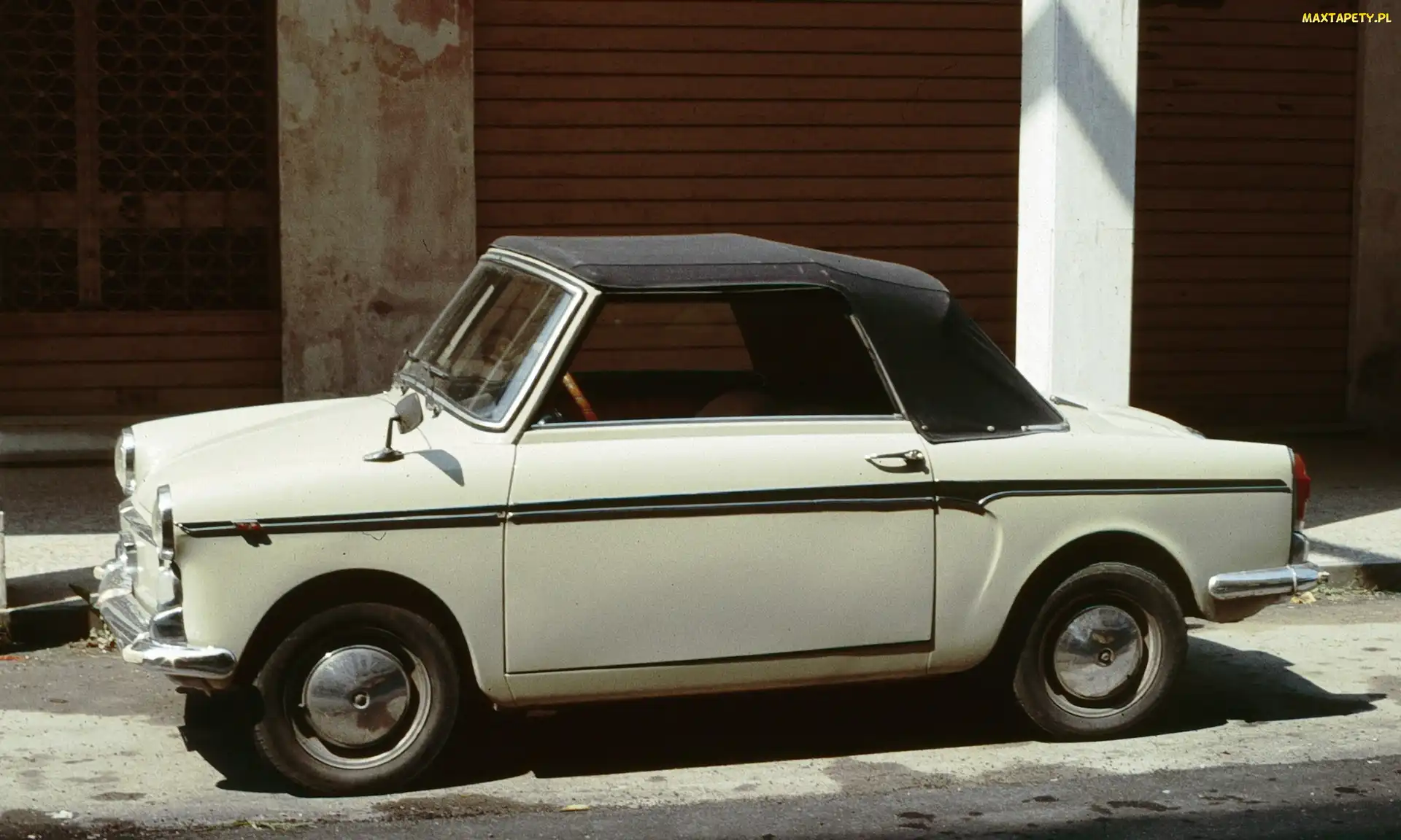 Biały, Kabriolet, Pas, Autobianchi Bianchina, Czarny