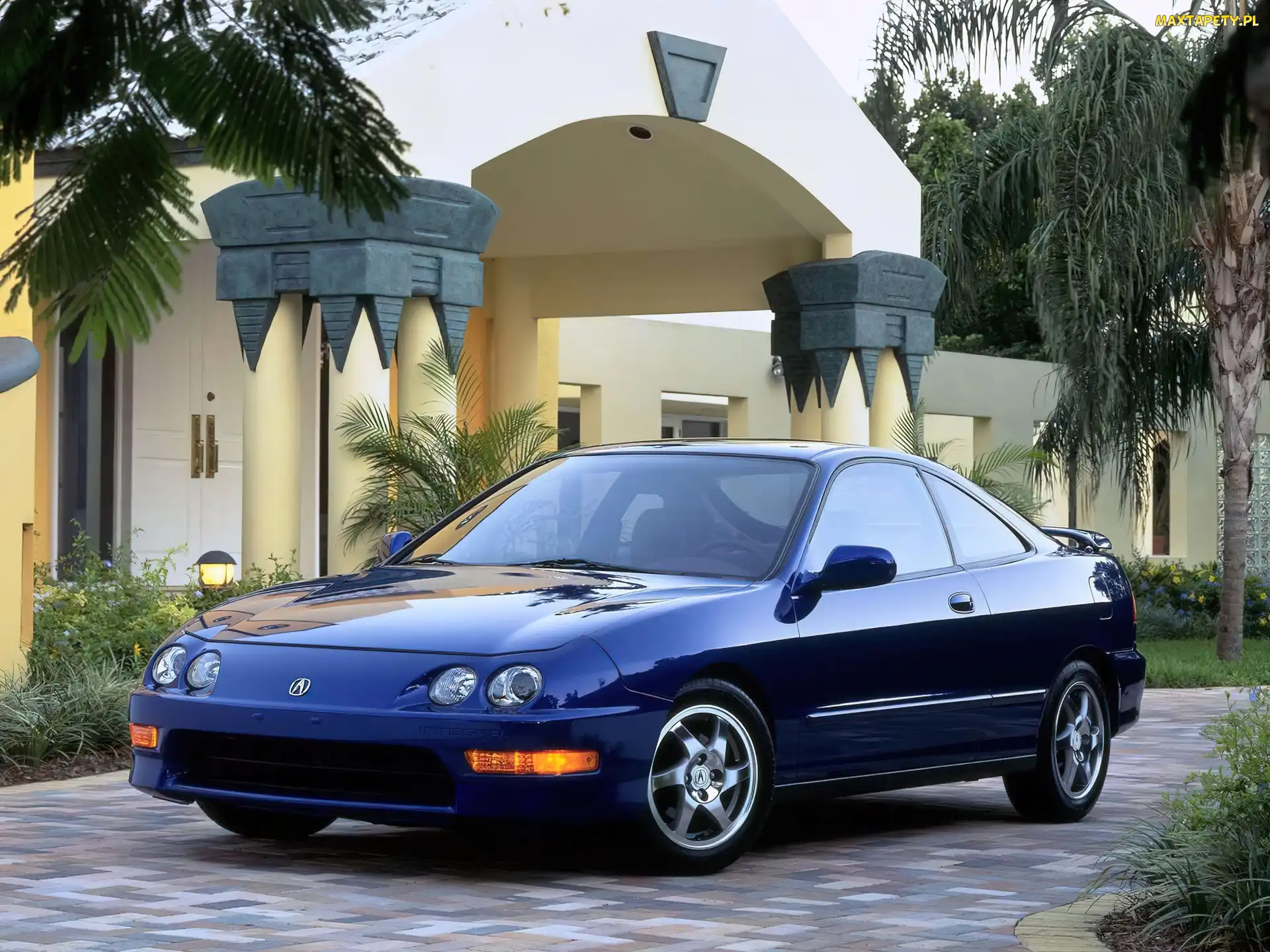 Niebieska, Felgi, Polerowane, Acura Integra