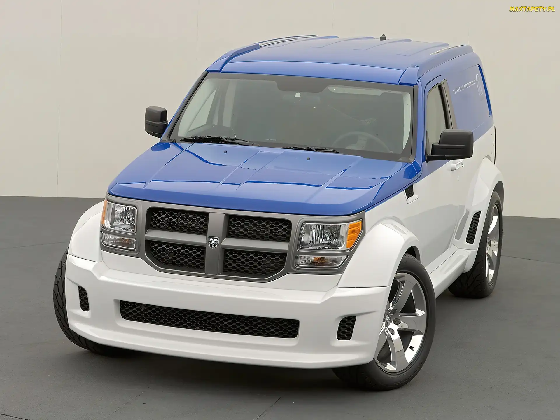 Niebieski, Dodge Nitro, Biało